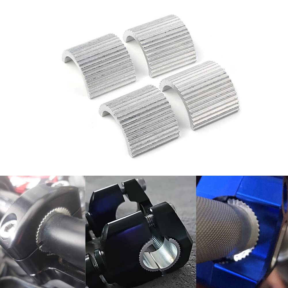 Kucehiup Handlebar Shim 7/8' Handlebars To 1' Motorcycle Handle Bar Spacer Conversion Shims With Handlebar Mounts Risers Clamp Conversion Reducer Spacers (4Pcs)