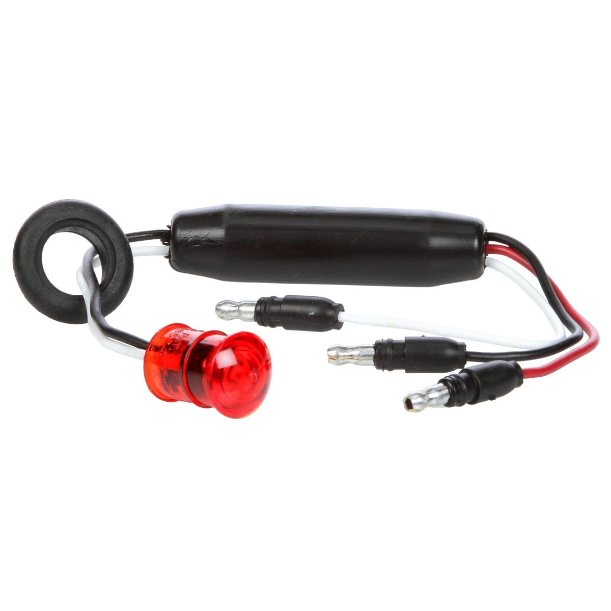 Truck-Lite 33203R Marker Clearance Light (33 Series, Dual Function, Led, Red Round, 1 Diodes, P2, Black Rubber Grommet, Hardwire