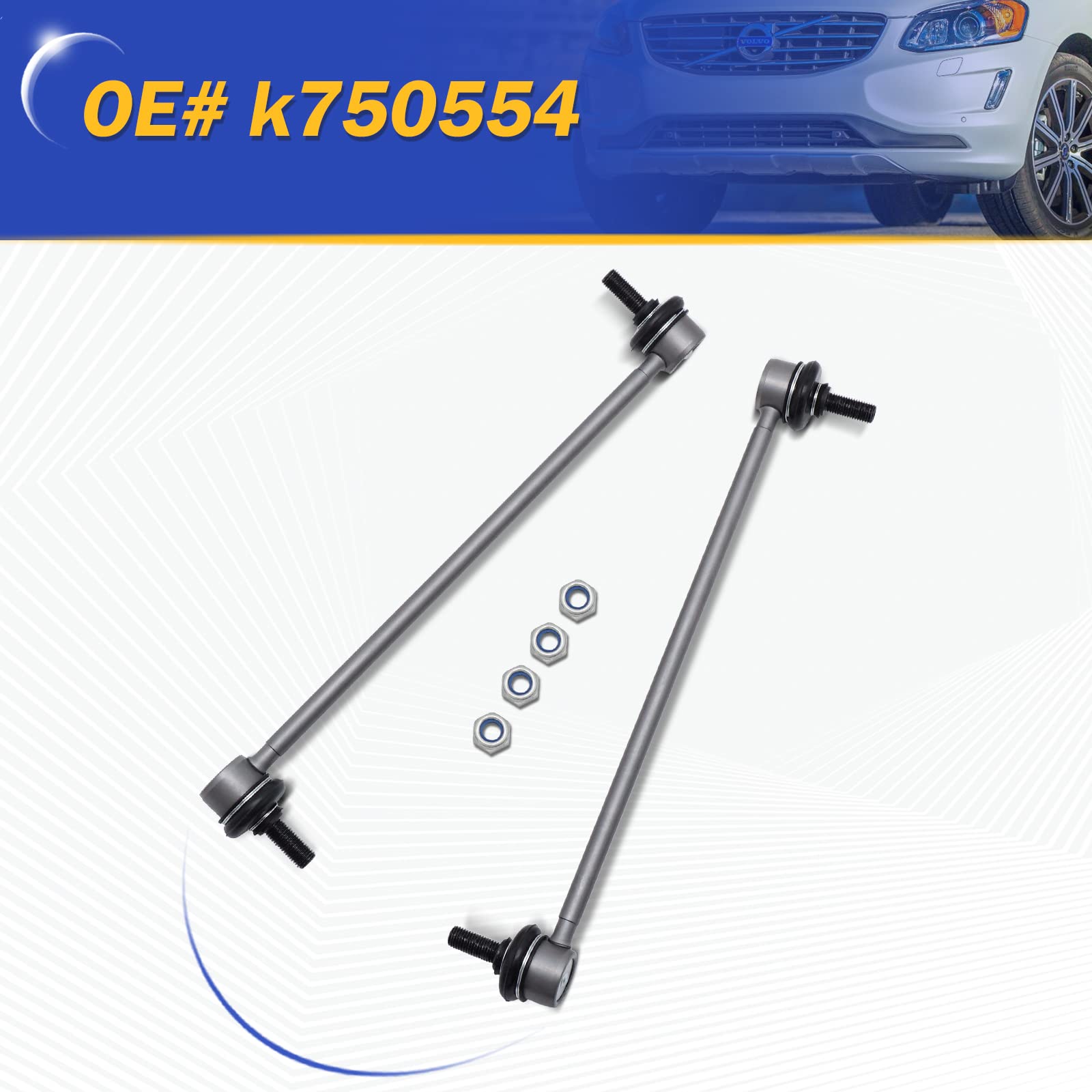 Zinc-Nickel Alloy Front Stabilizer Sway Bar Links For 2010-2013 Mazda 3 2012-2015 Ford Focus Escape C-Max 2004-2014 Volvo Xc60 C
