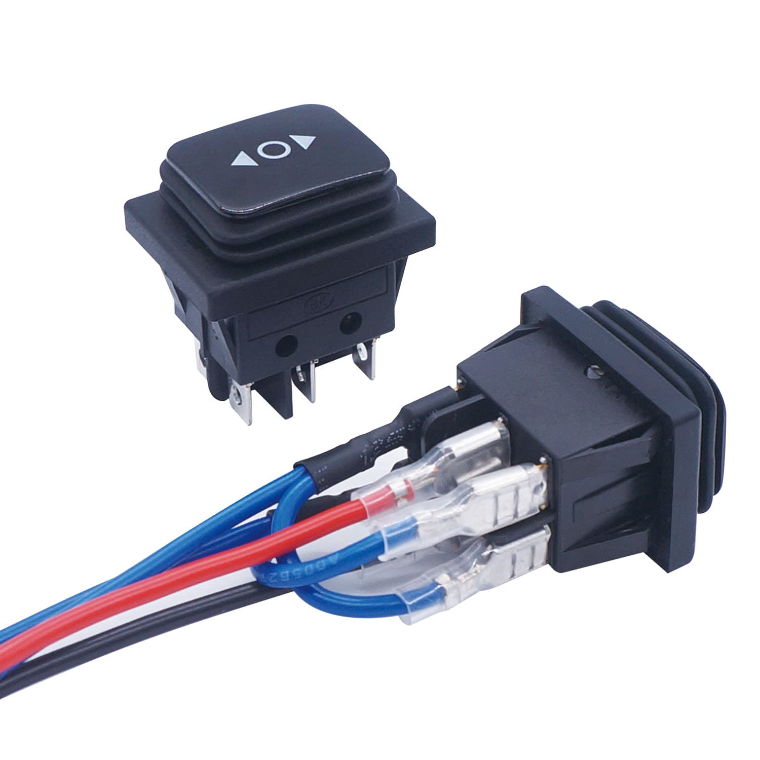 Weideer Reverse Polarity Switch Waterproof 12V Rv Jack Switch On/Off/On Latching Rocker Toggle Switch With Jumper Wires