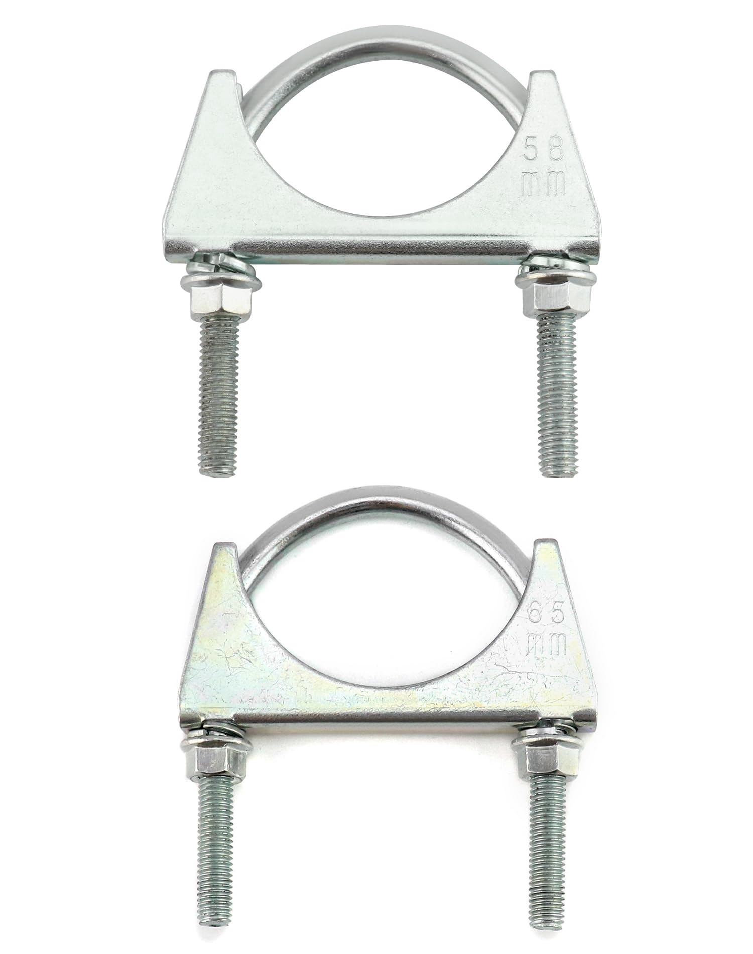 QWORK Stainless Steel U-Bolt Muffler/Exhaust Clamp (2.5 Diameter), 10 Pack U-Bolt Muffler Tip Exhaust Hook