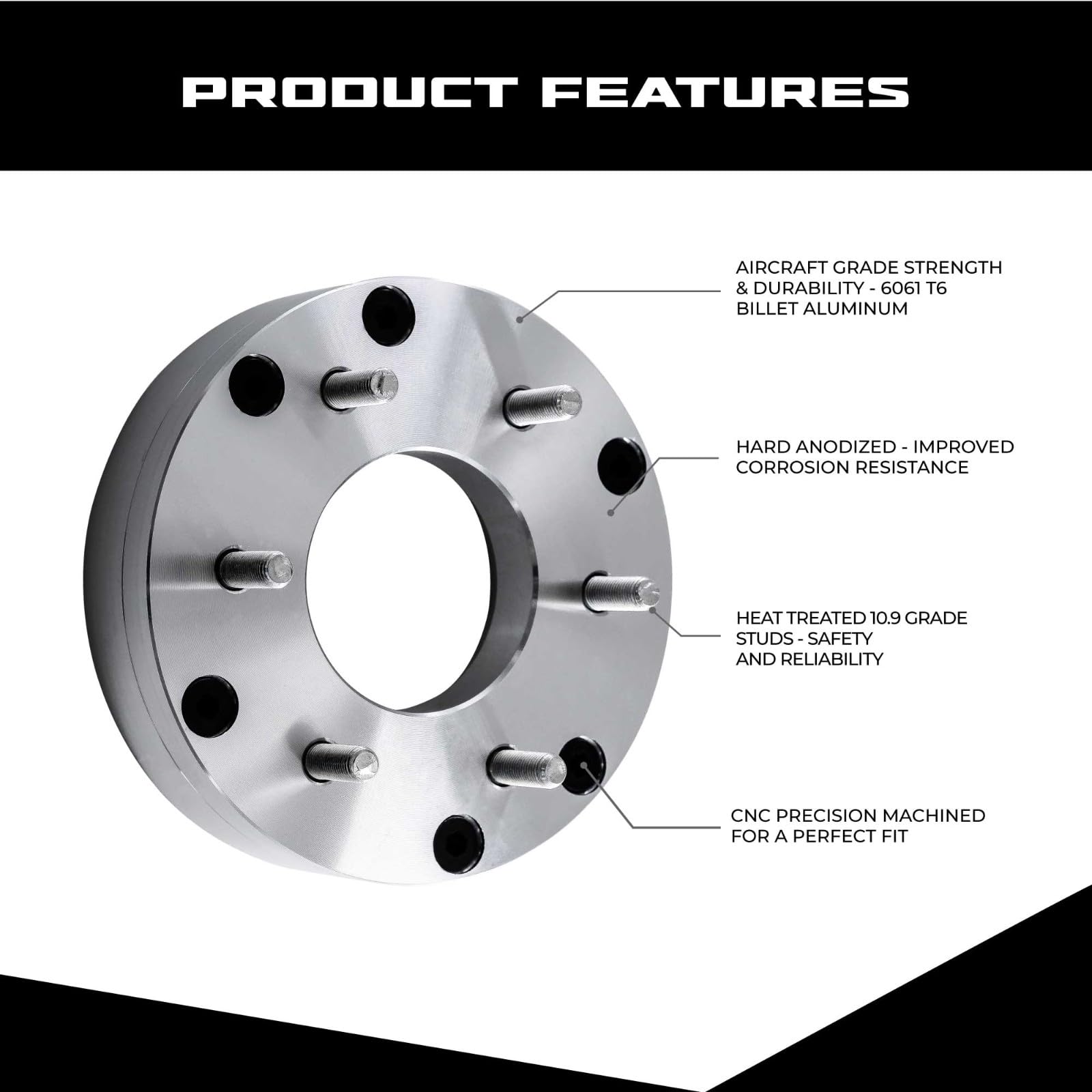 Ezaccessory 2 Wheel Adapters 8X6.5 To 6X5.5 Fits Early Ford Chevy Dodge Hub & Mount 6 Lug Chevy Toyota Wheels