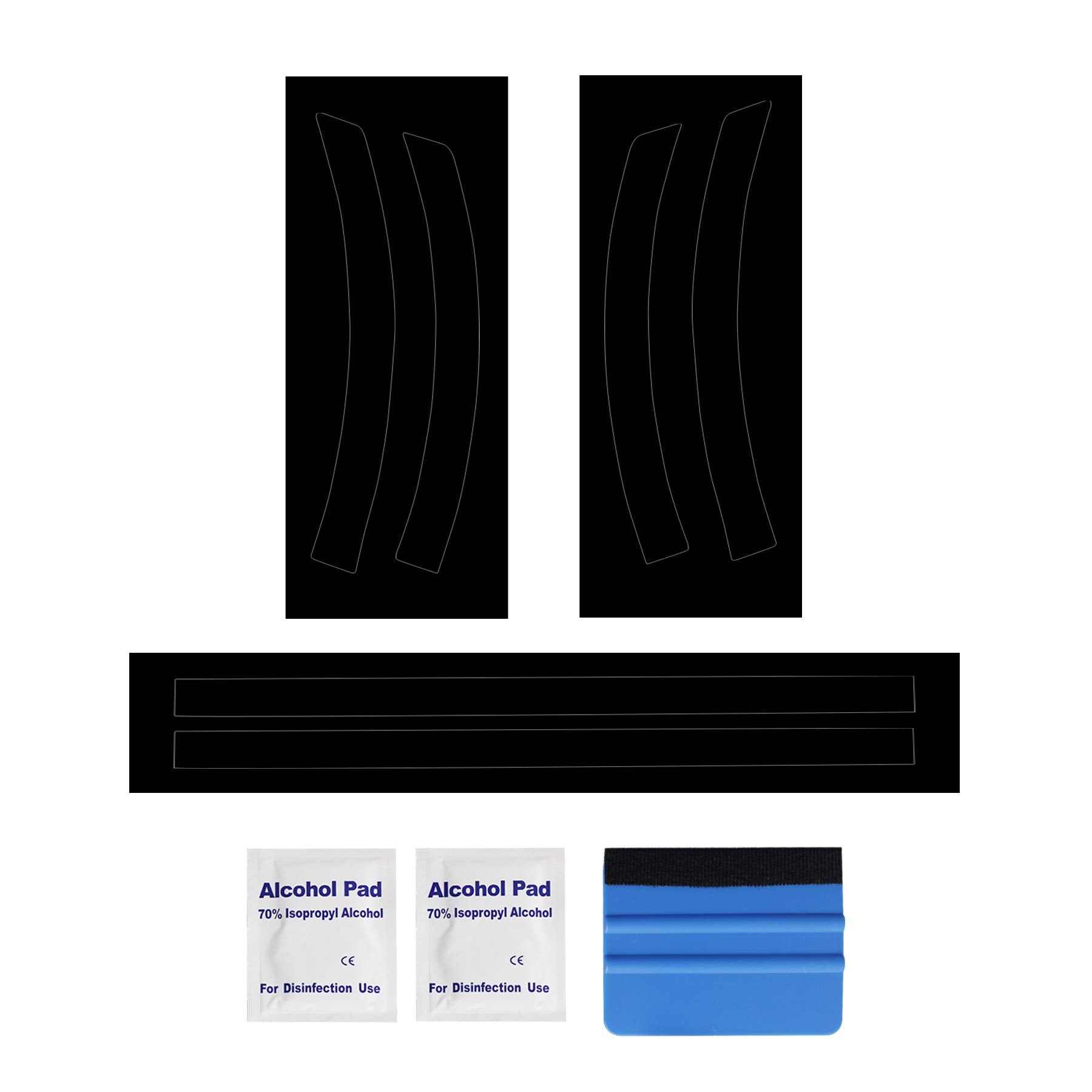 Ndrush Blackout Side Marker Lights & Reflectors Vinyl Tint Film Precut Overlay Sidemarker Wrap Covers Compatible With Chevy Corv