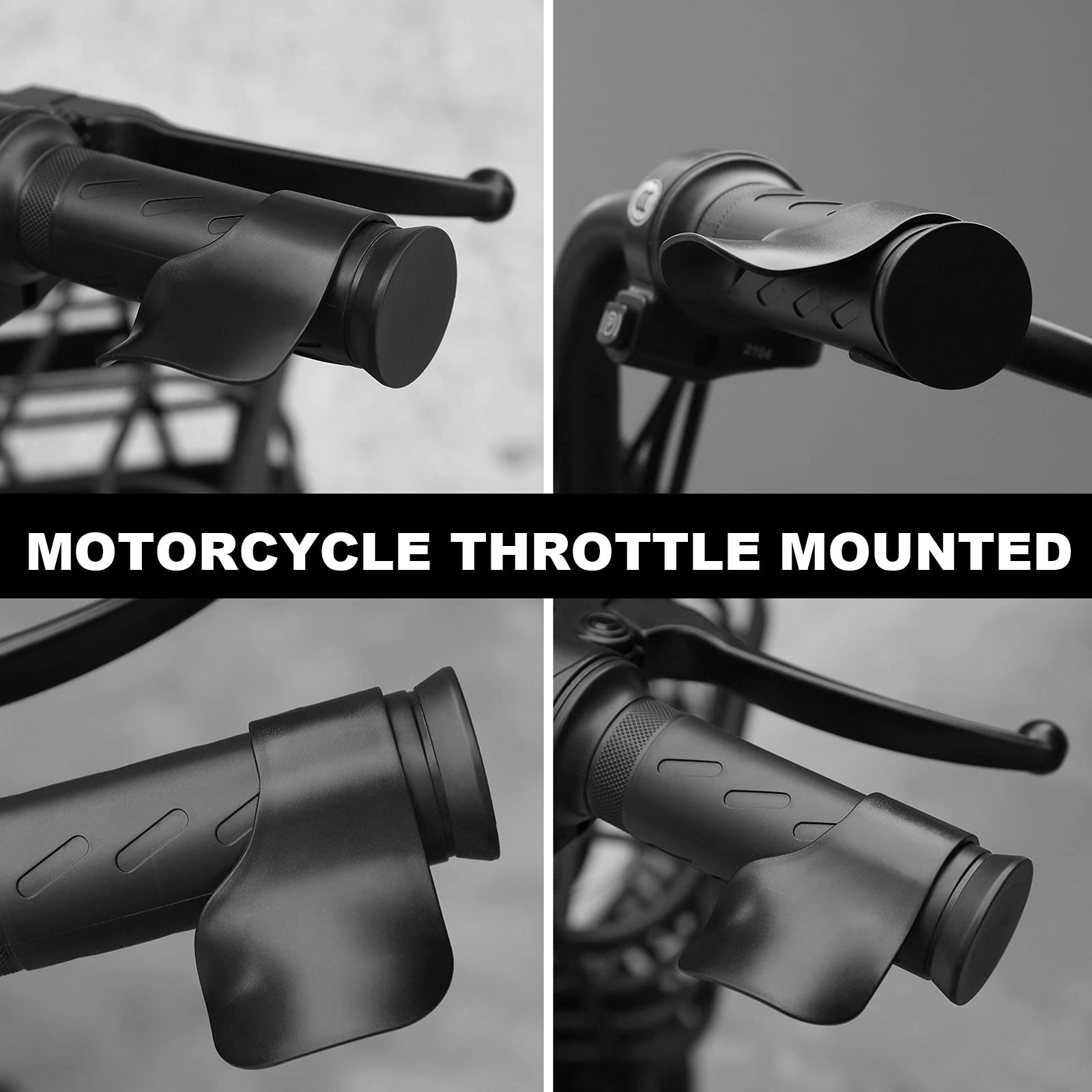 4 Pieces Black Motorcycle Throttle Mounted Motorcycle Throttle Holder Wrist Throttle Assist Rest Control Handlebar Grip Cruise C