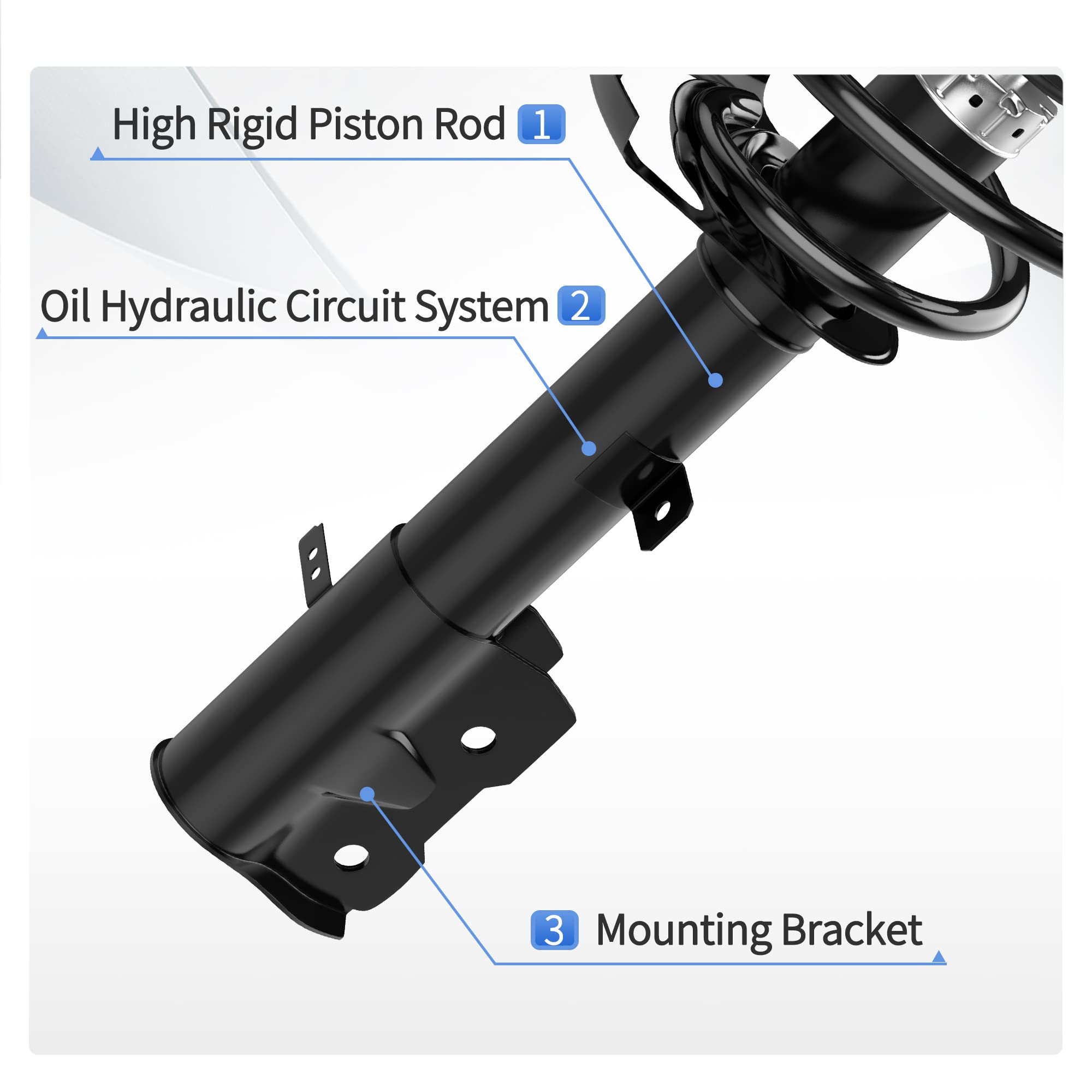 Yitamotor Front & Rear Struts Complete Strut Shocks Suspension Compatible With 2007-2012 Dodge Caliber, 2007-2014 Jeep Compass,