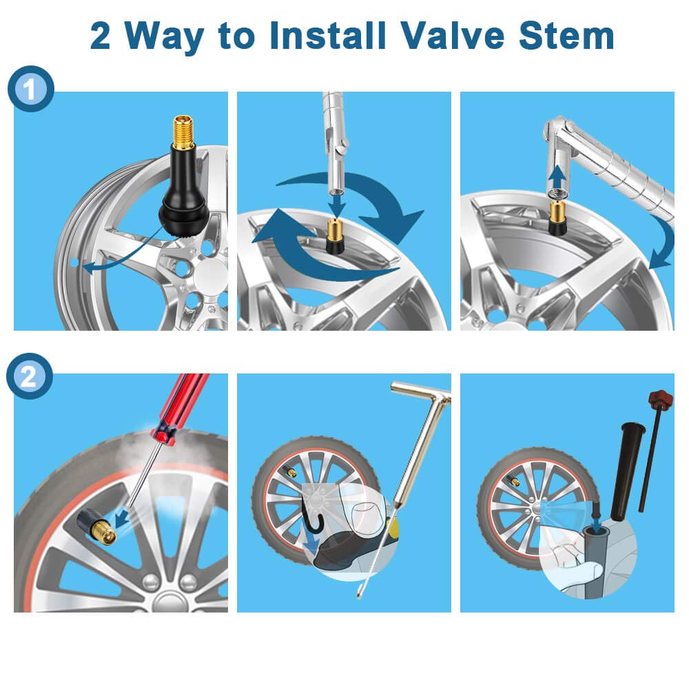 100Pcs Tr414 Tire Valve Stem Rubber Snap-In Valves, Tubeless Valve Stems Suit For 0.453 Inch Rim Holes On Standard Vehicle Tires