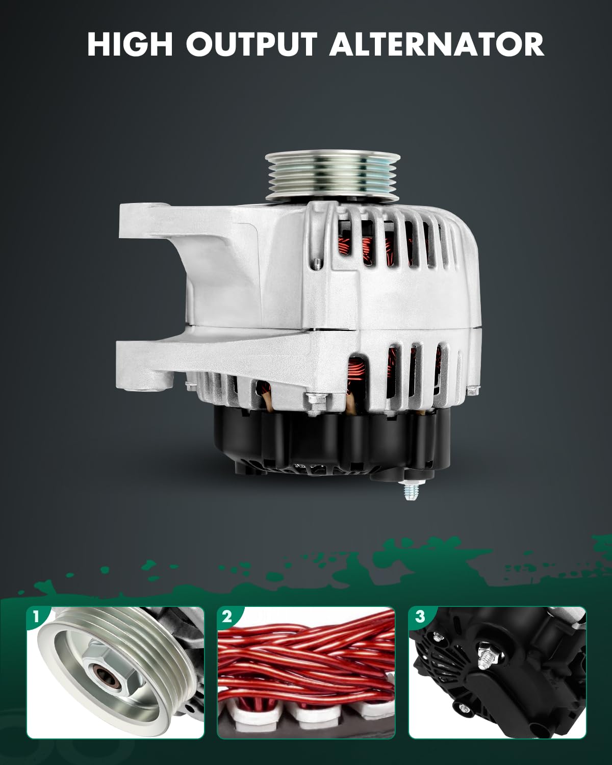 SCITOO Alternator Fits for Kia for Sorento 2003 2004 2005 2006 3.5L- 12V 120Amp CW 5-Groove Pulley, Replace OE 11012