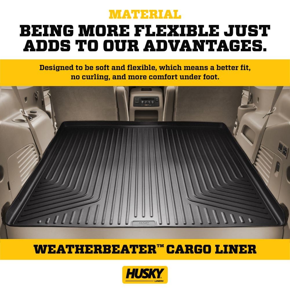 Husky Liners Weatherbeater Cargo Liner | Fits 2015-2020 Cadillac Escalade Esv/Chevrolet Suburban/Gmc Yukon Xl Behind 3Rd Seat | 1-Pc Black - 28221