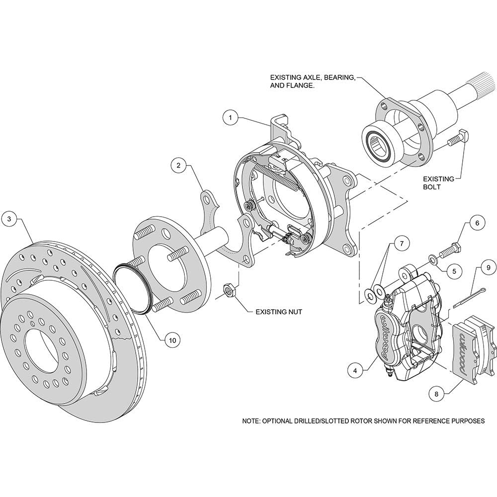 Wilwood 140-7140-D One Piece Brake Kit For Big Ford With 2.5'' Offset