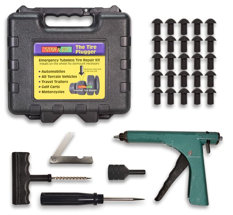 Stop & Go 1085 30 Piece Deluxe Tubeless Tire Plugger Repair Kit Punctures And Flats On Car, Motorcycle, Atv, Jeep, Truck, & Trac