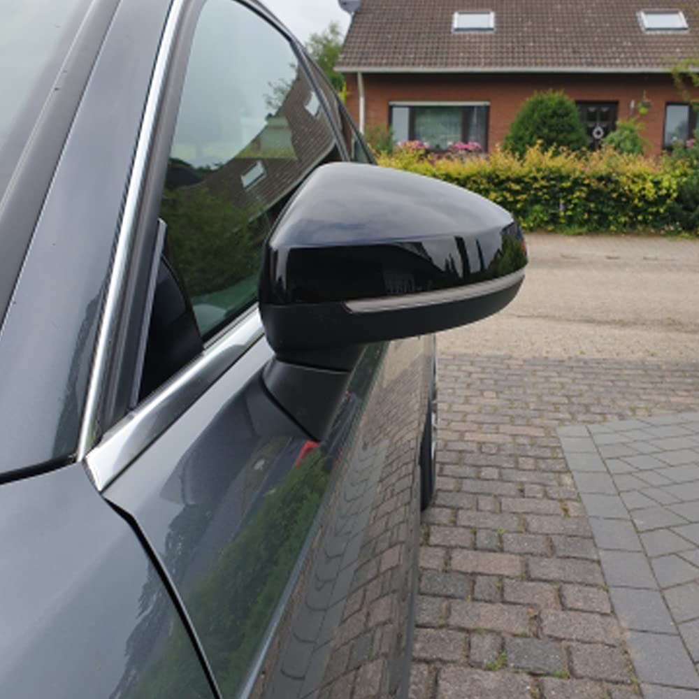 1 Pair Black Rearview Mirror Cover Carbon Fiber Side Mirror Covers Caps for Audi A3 S3 8V RS3 2013 2014 2015 2016 2017 2018 2019