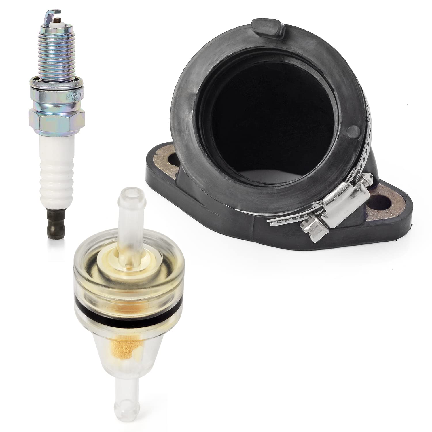 Carb Intake Manifold Boot Spark Plug For Polaris 2001-2013 Sportsman 500 Ho (No 6X6) 1997-2009 Scrambler 500 4X4 3085809