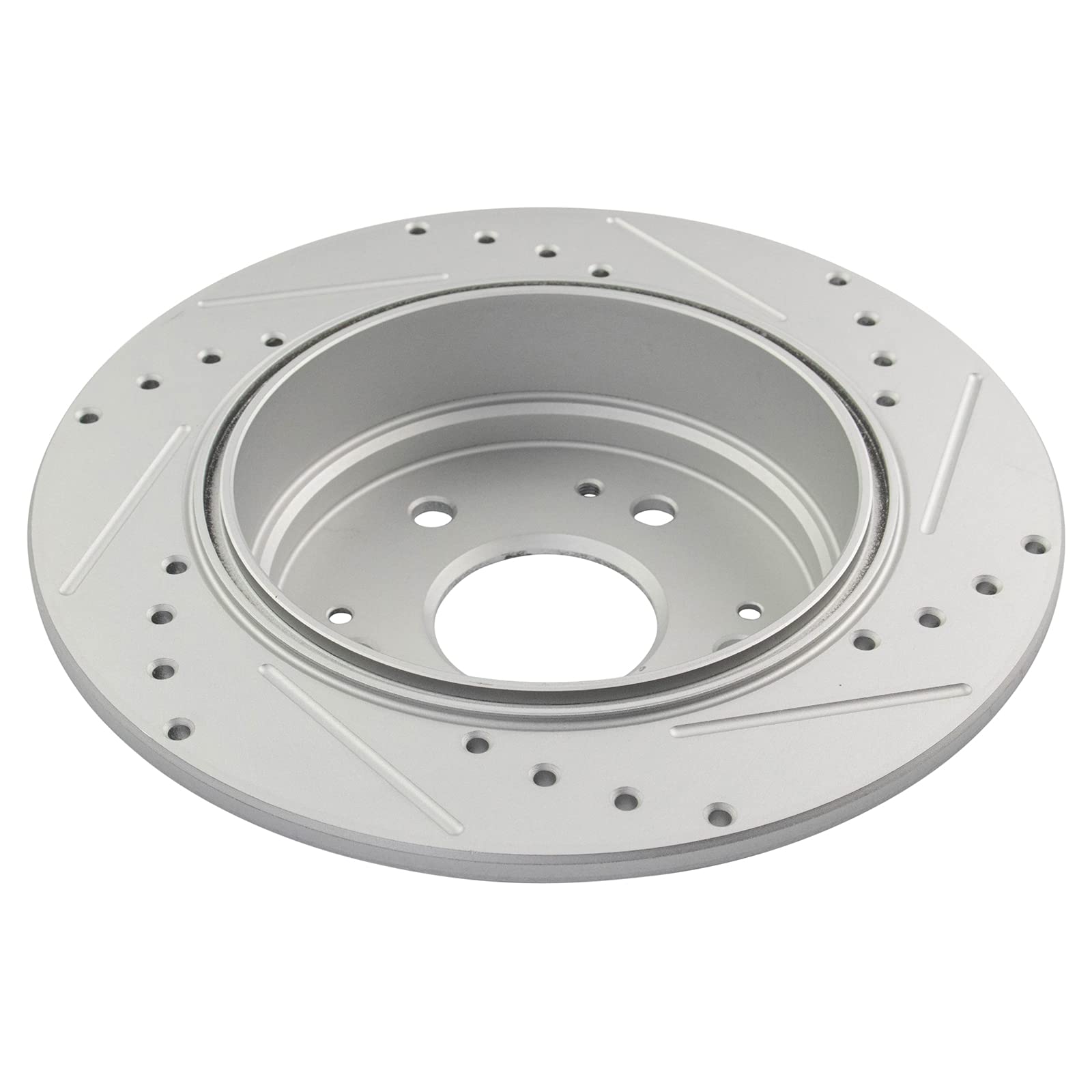 Trq Rear Performance Brake Rotors Set Premium G-Coated Cross Drilled & Slotted Compatible With 2002-2004 Honda Cr-V