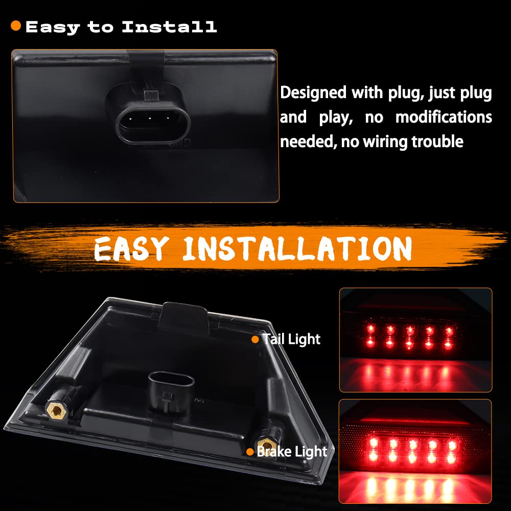 Motoparacc Smoked Utv Brake Tail Lights Led Taillights Compatible With Polaris Ranger 900 1000 Xp Diesel 570 Full Size Pro Xd 4000G 4000D Brutus General 2412774 2411866