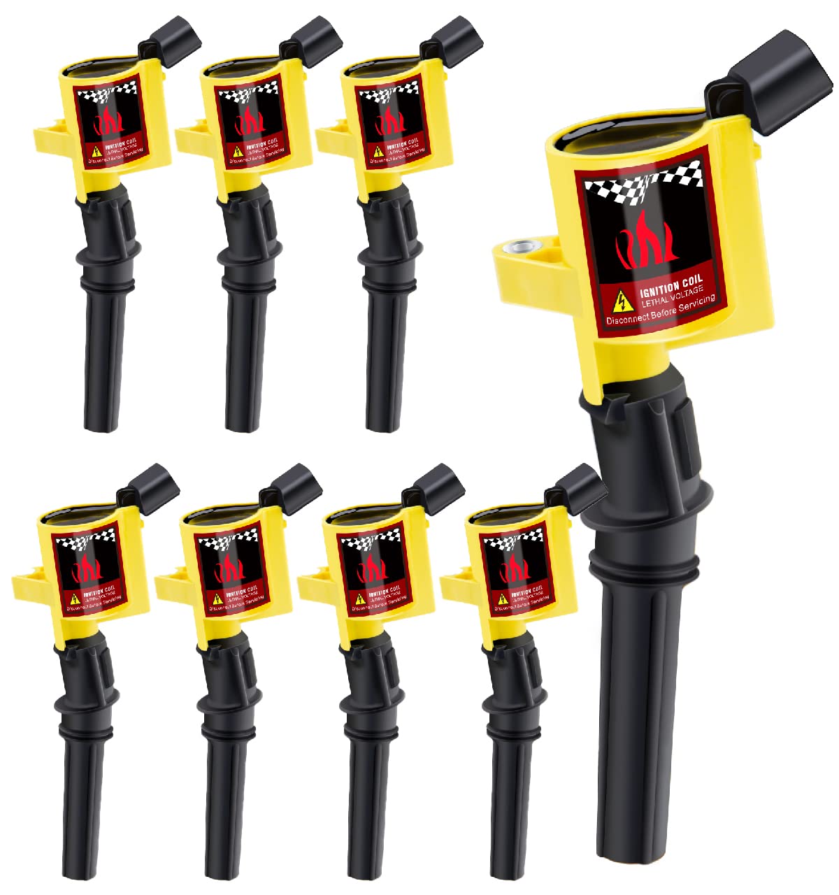 Big-Autoparts 8 Pcs Ignition Coil Pack Compatible With Ford F150 F250 Explorer Lincoln Mercury 4.6L 5.4L V8 V10, Upgraded Coil P