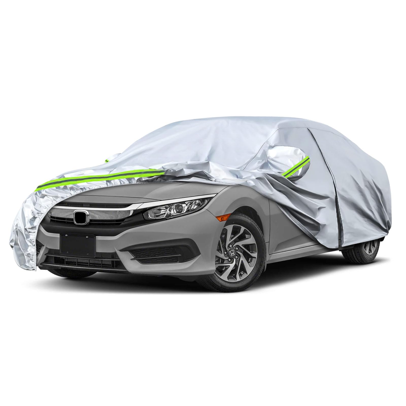 Waterproof Car Covers Replace For 2011-2025 Honda Civic Sedan, 6 Layers All Weather Custom-Fit Car Cover With Zipper Door & Wind