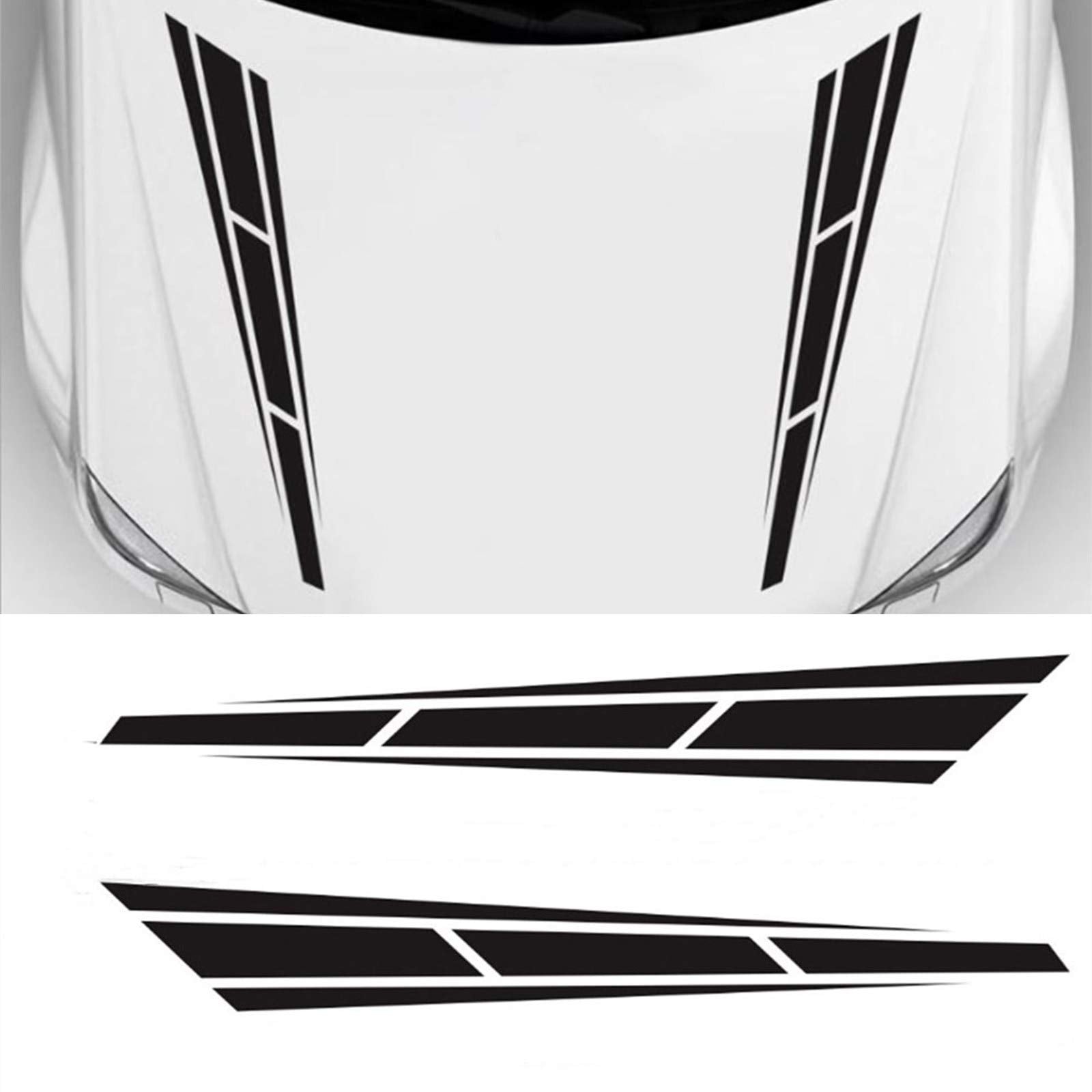 Lanzmyan Universal Hood Decal Sticker Dbs001 Car Hood Racing Body Side Vinyl Modified Stripe Decal Decoration Black