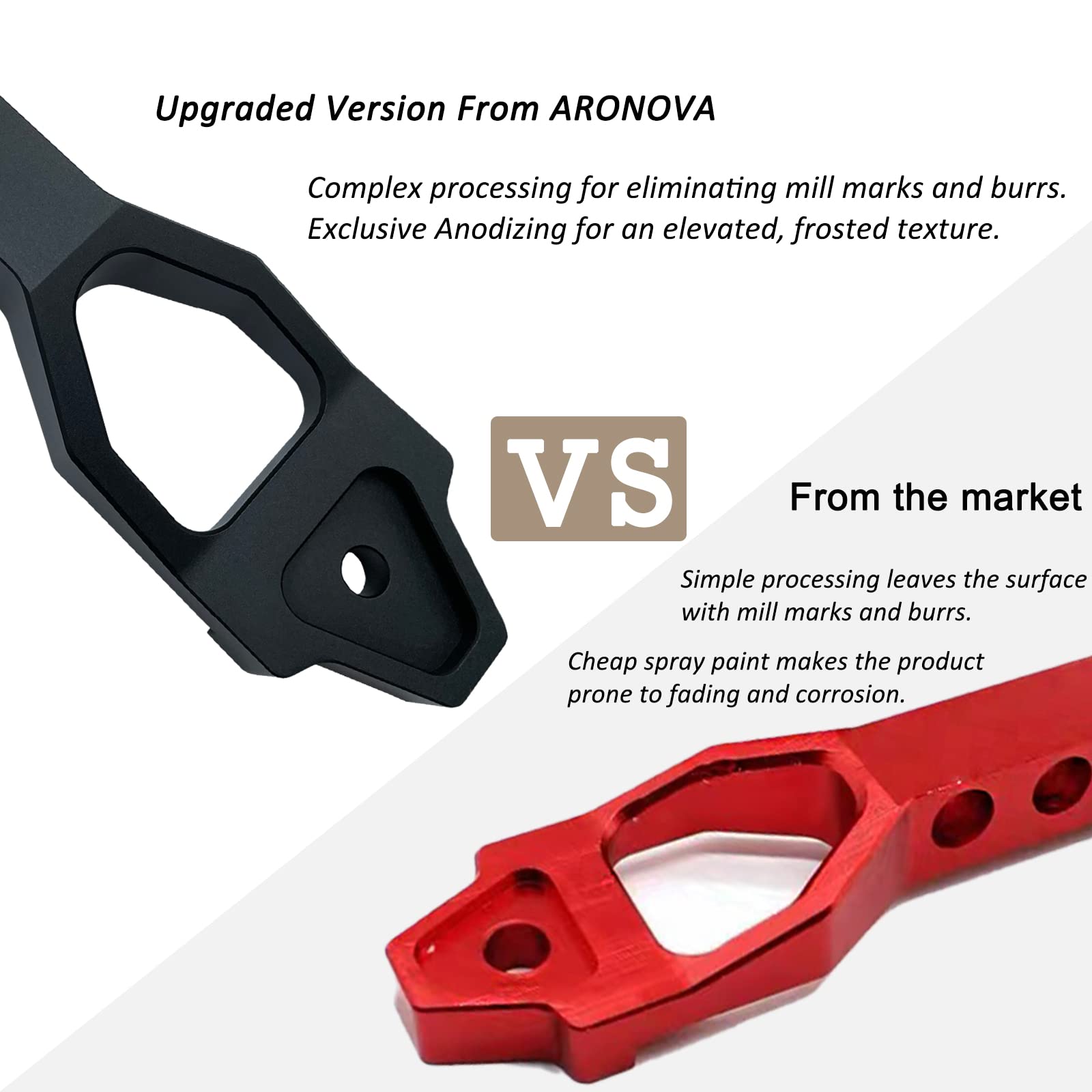 Aronova Heavy Duty Battery Hold Down Sets,With Billet Aluminum Battery Tie Down Bracket And 18-8(304) Stainless Steel J Bolts(Bl