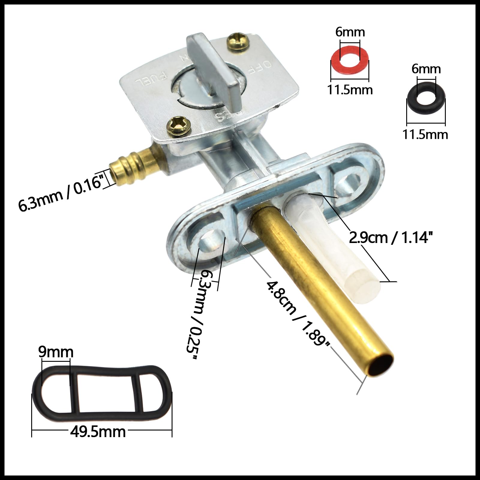 Riyitauto Fuel Vavle Petcock Shut Off Tank Switch Fits for Yamaha TTR 90 125 225 230 250 PW80 Timberwolf Bear Tracker 250 Big Be