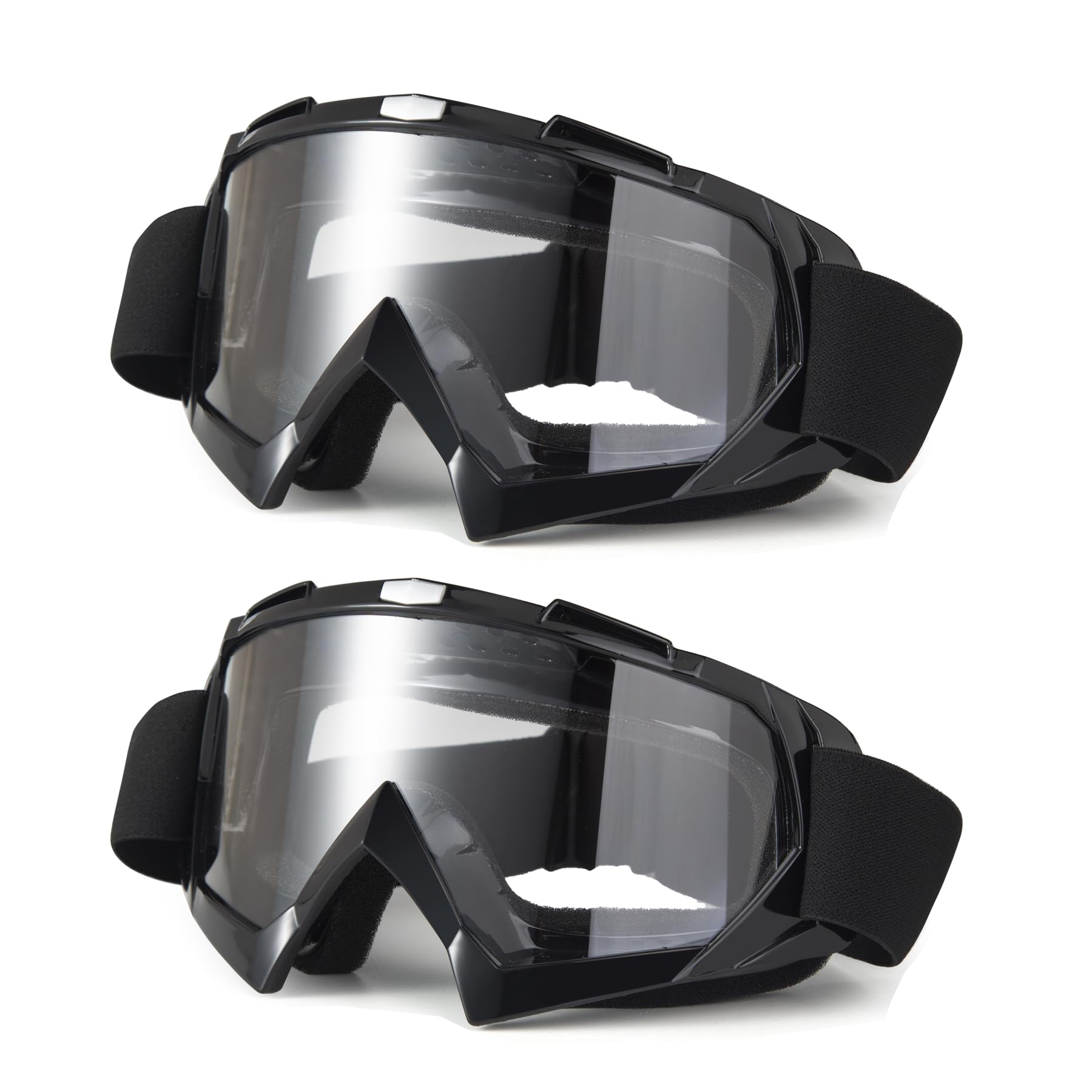 LJDJ Dirt Bike Goggles, Motorcycle Goggles 2 Pack ATV Goggles Riding Goggles Ski Goggles Windproof Offroad Protective Glasses Ra