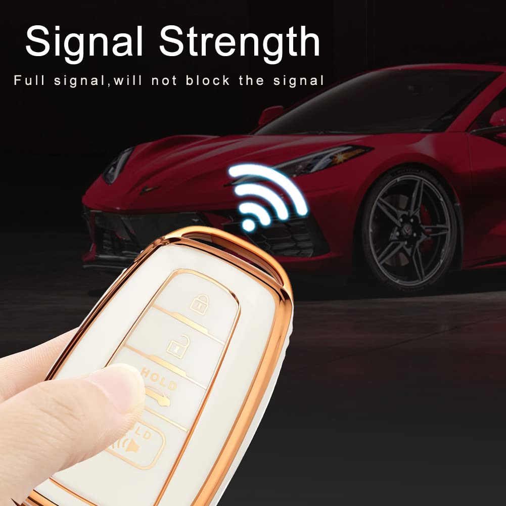 Cacacar For Toyota Key Fob Cover, For Camry Rav4 Highlander Avalon Gt86 Key Fob Case Premium Soft Tpu Full Cover Protection Smar