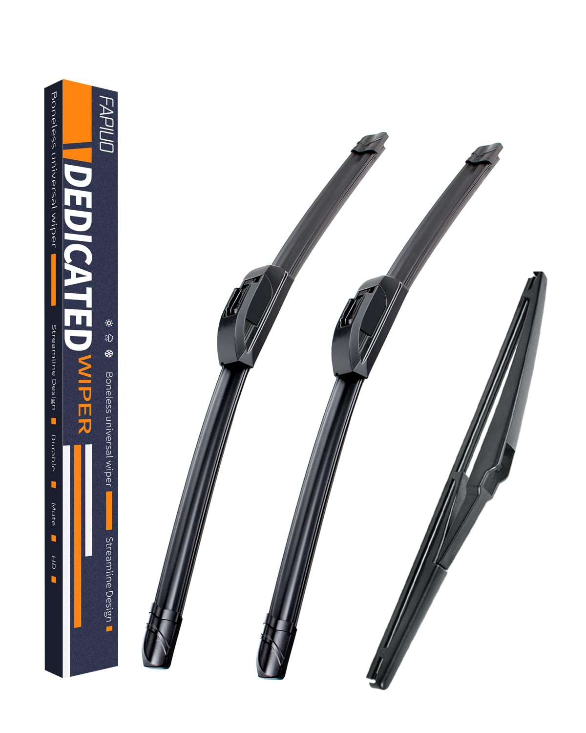 Replacement For Lexus Ct200H 2011-2017 Silent Wipers -Fapiuo Front And Rear Windshield Wipers 26''/18''+8'' Full Blade Set (3 Pa
