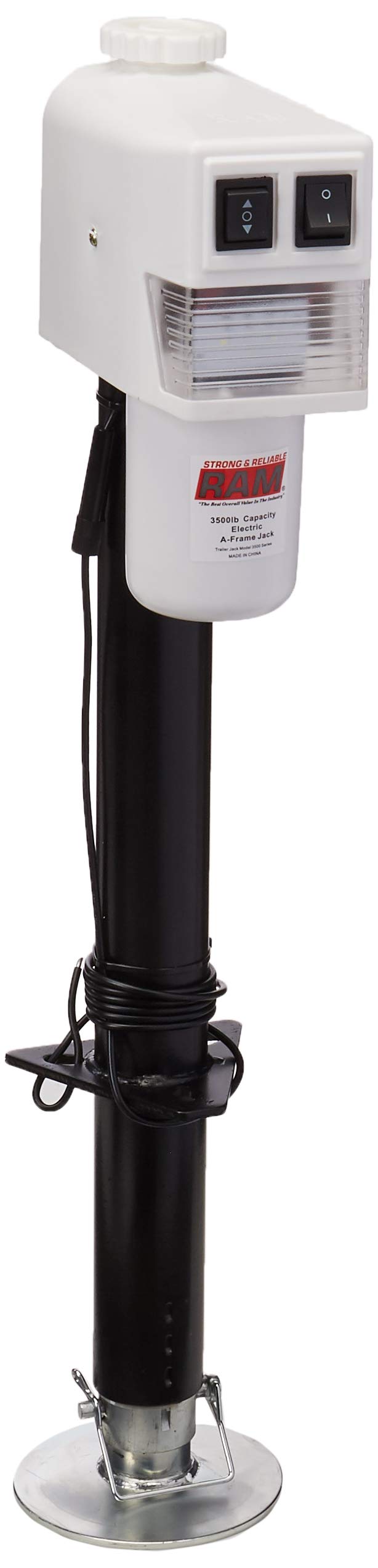 Ram Ej-3520-Wbx 3,500 Lb. Electric Trailer Jack With Drop Leg - White