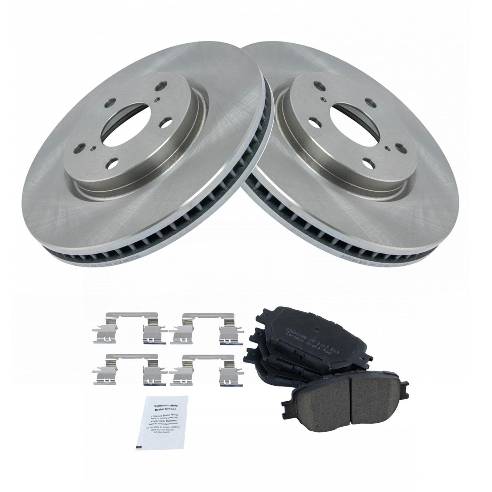 Trq Front Brake Pad & Rotor Kit Brake Pads Brake Rotor Ceramic Compatible With 2006 Lexus Gs300 2009-2015 Is250