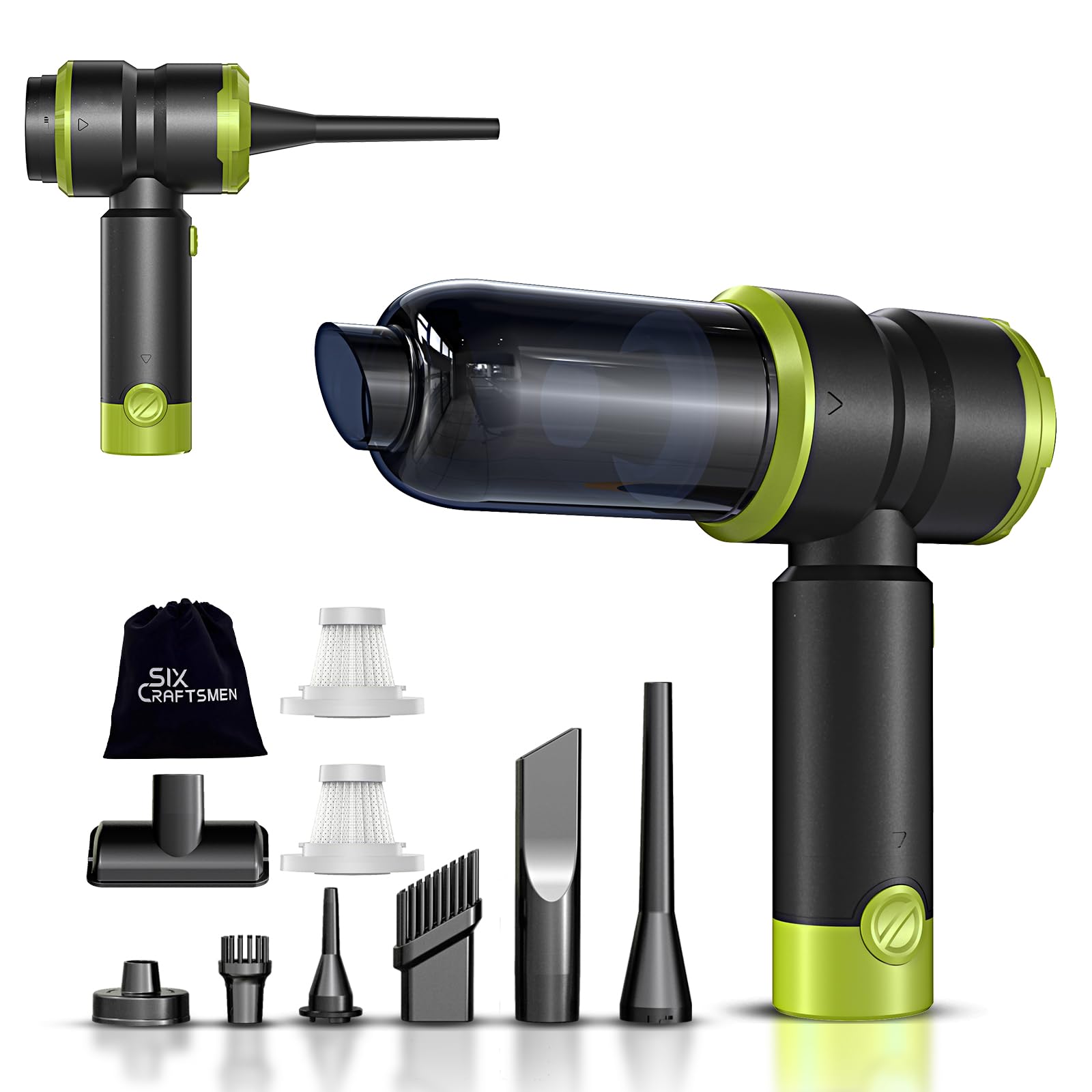 Handheld Car Vacuum Portable Cordless with 2000mAh Battery, 4 in 1 Handheld Vacuum Cleaner and Air Duster ,15000PA Portable Mini