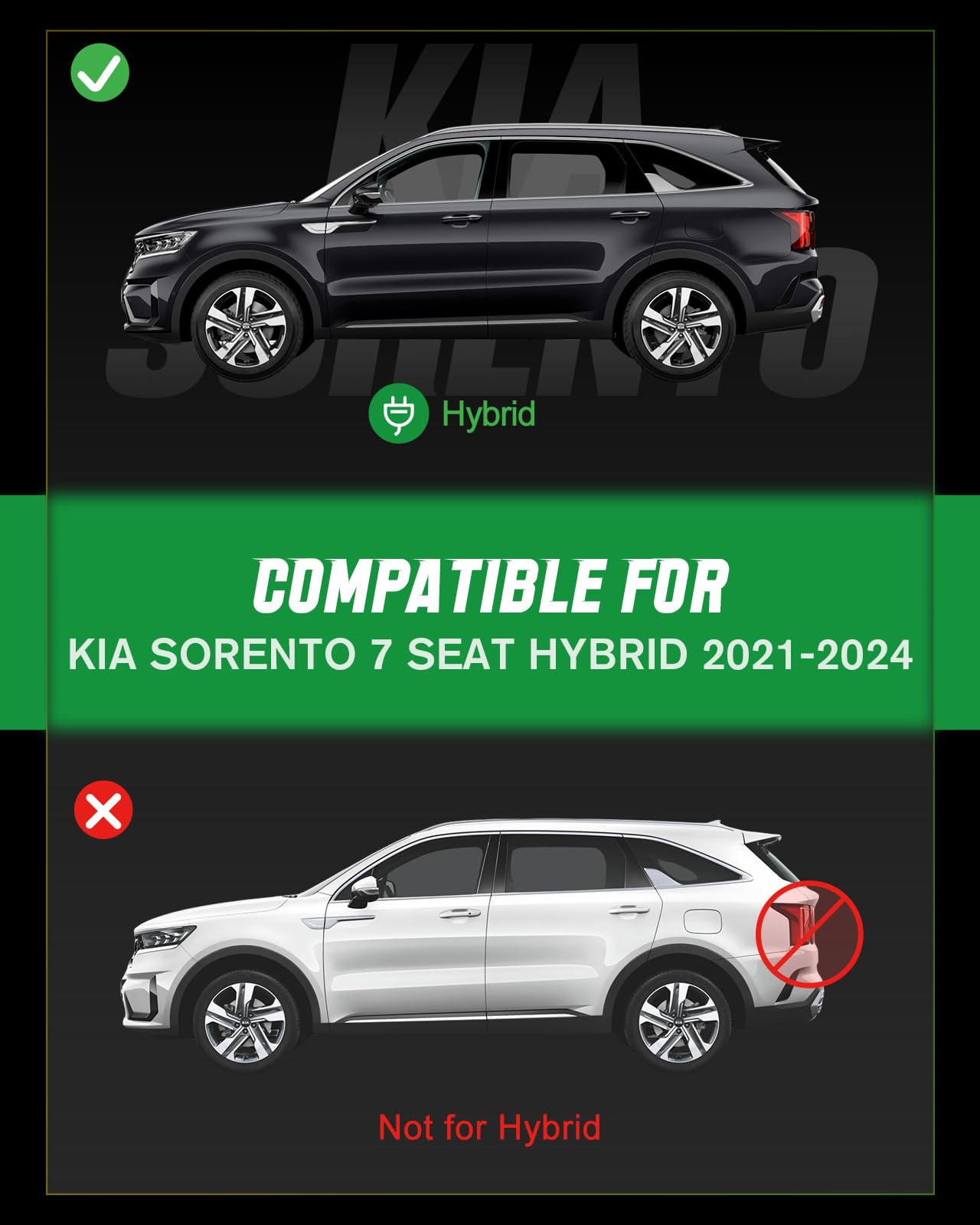 VIWIK Floor Mats for Kia Sorento 2024 2023 2022 2021, All Weather Protection Car Mats Custom Floor Liners for Sorento Hybrid 1st