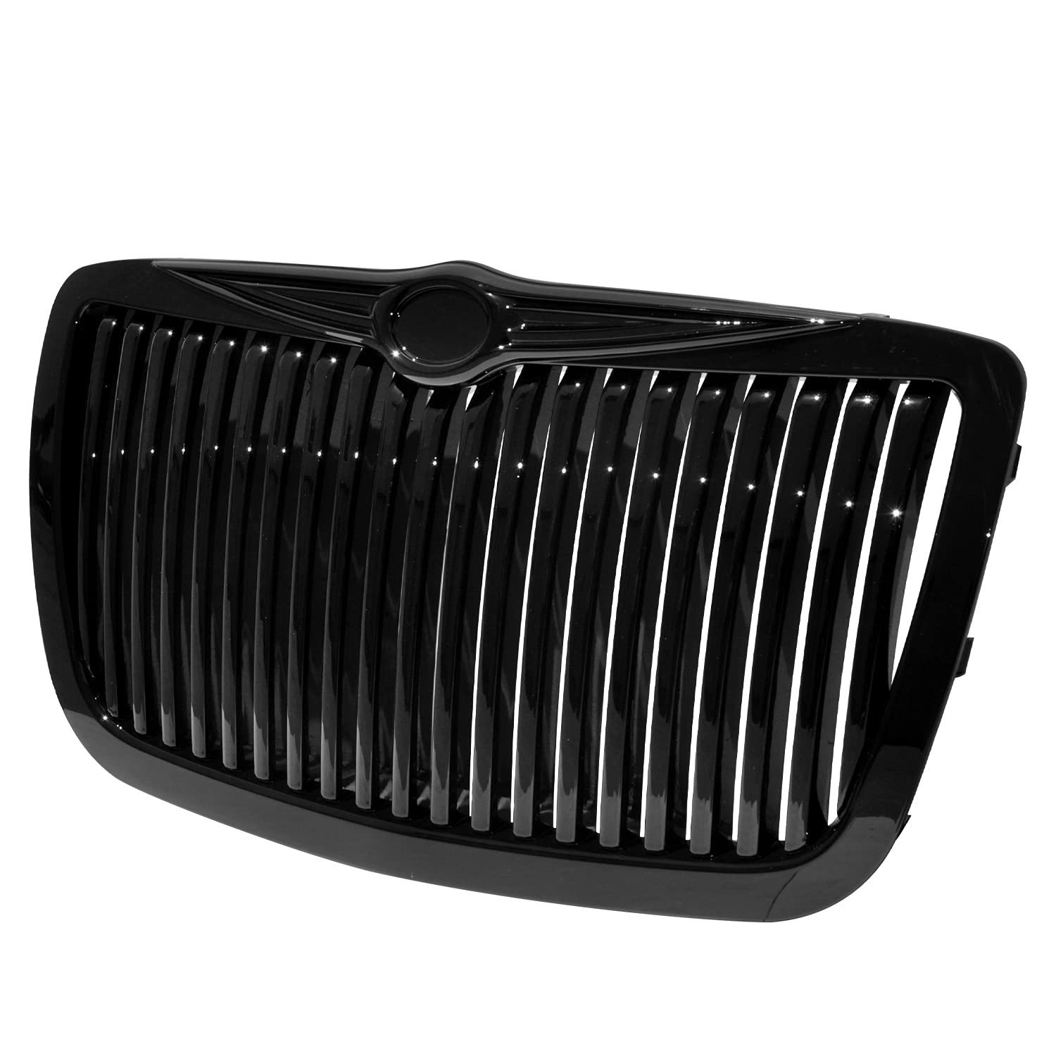 SPEC-D Tuning Vertical Front Grill Hood Grille, Black, Model HG-300C05JMVT, Compatible with 2005-2010 Chrysler 300 300C