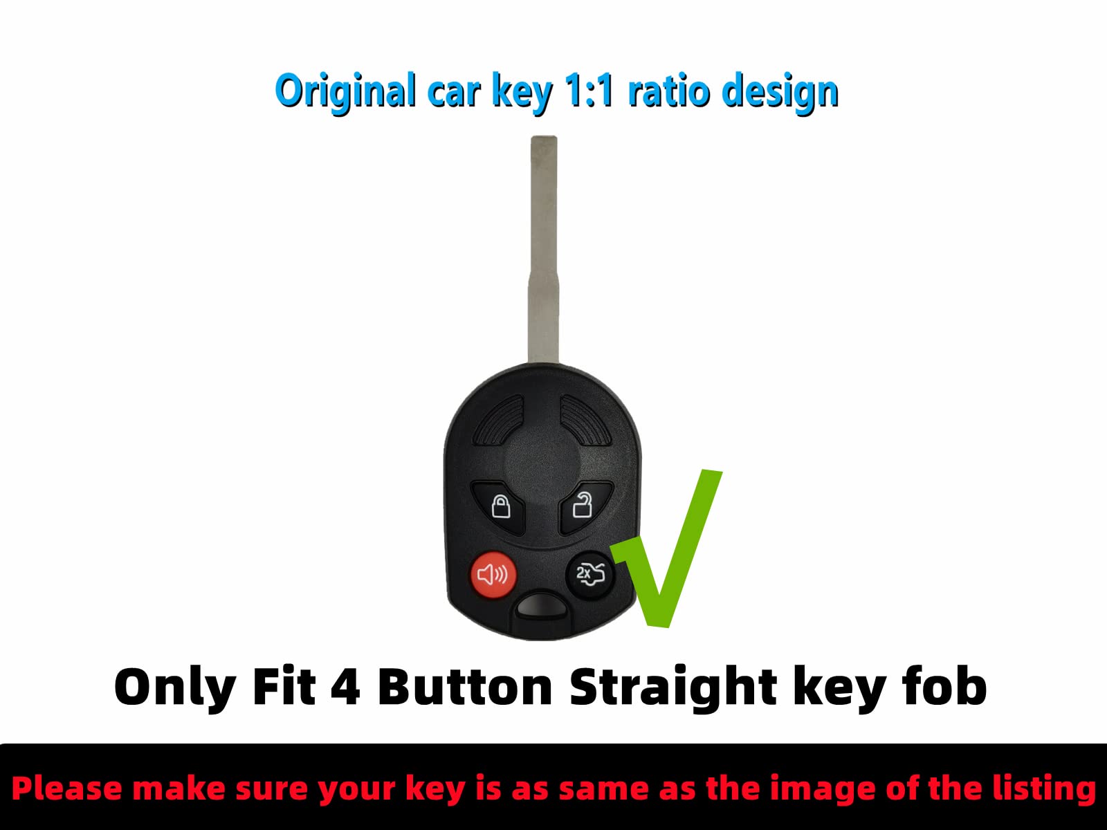 Reprotecting Silicone Rubber Key Fob Cover Compatible With 2002-2017 Ford C-Max Edge Escape Expedition Explorer Five Hundred Fle