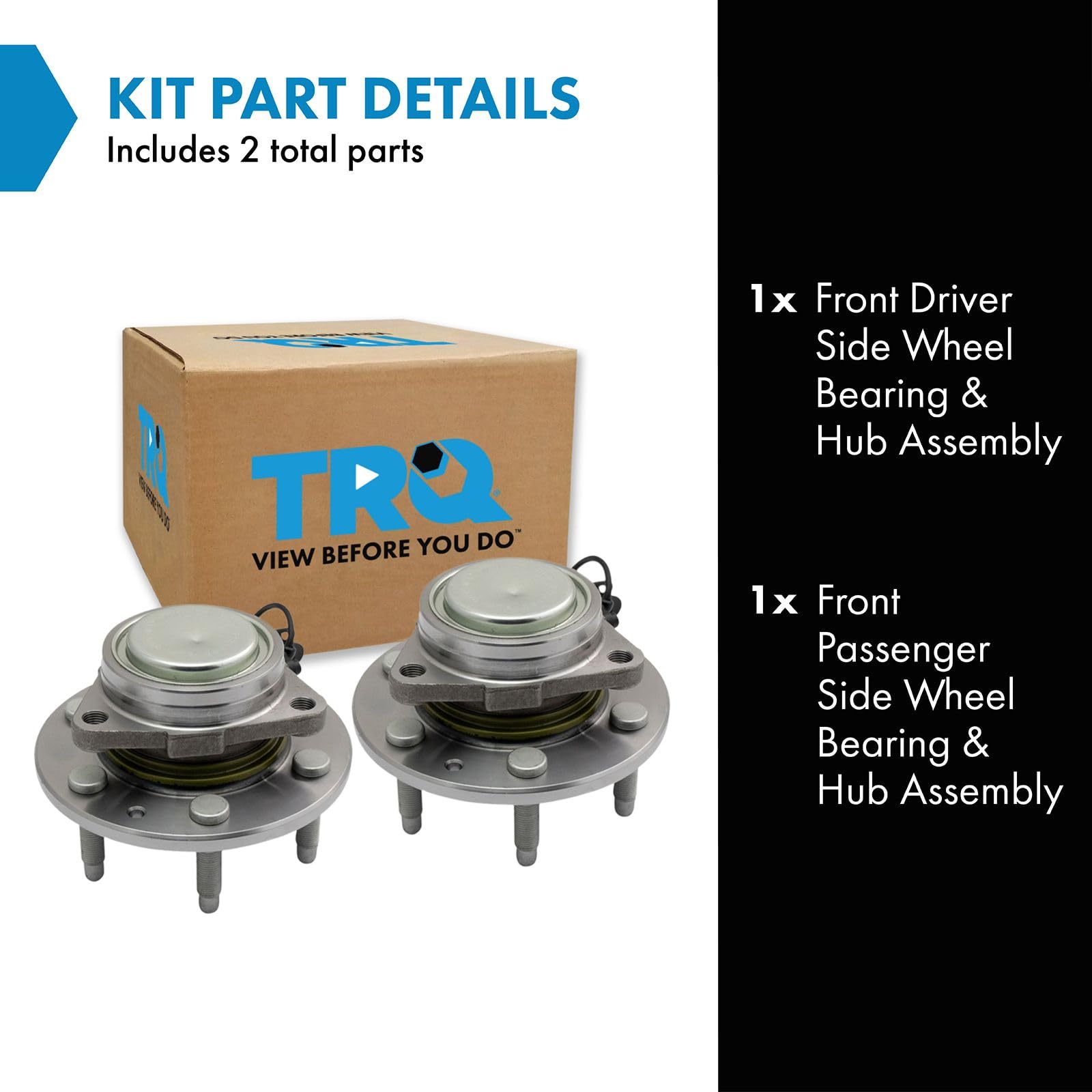Trq Front Wheel Bearing & Hub Assembly Lh Rh Pair For Cadillac Chevy Gmc Truck