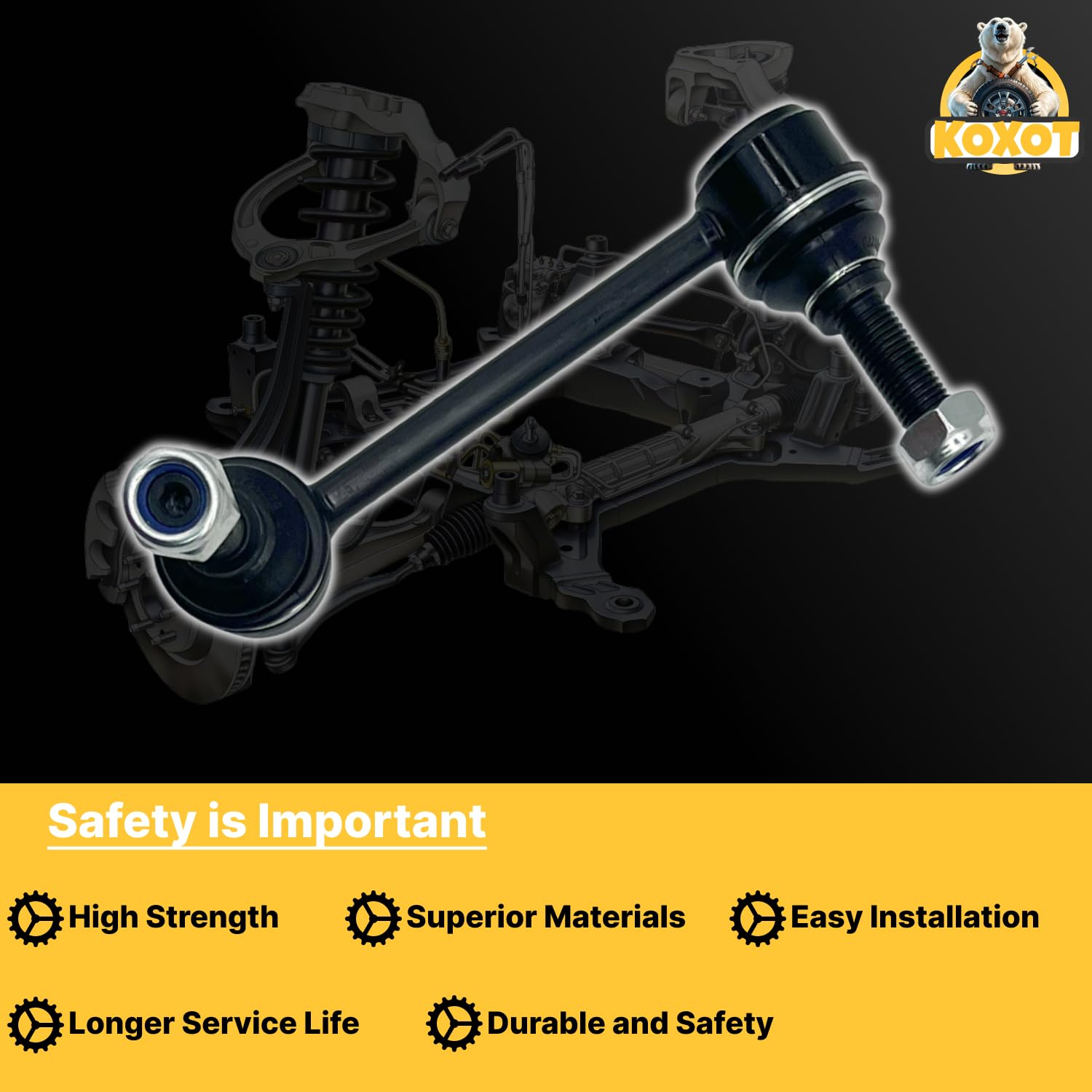 Koxot K750578 K750579 2Pcs Front Sway Bar Link Fit For Dodge 2011-15 Durango, 2018 Durango V8 5.7L, Fit For Jeep 2011-15 Grand C