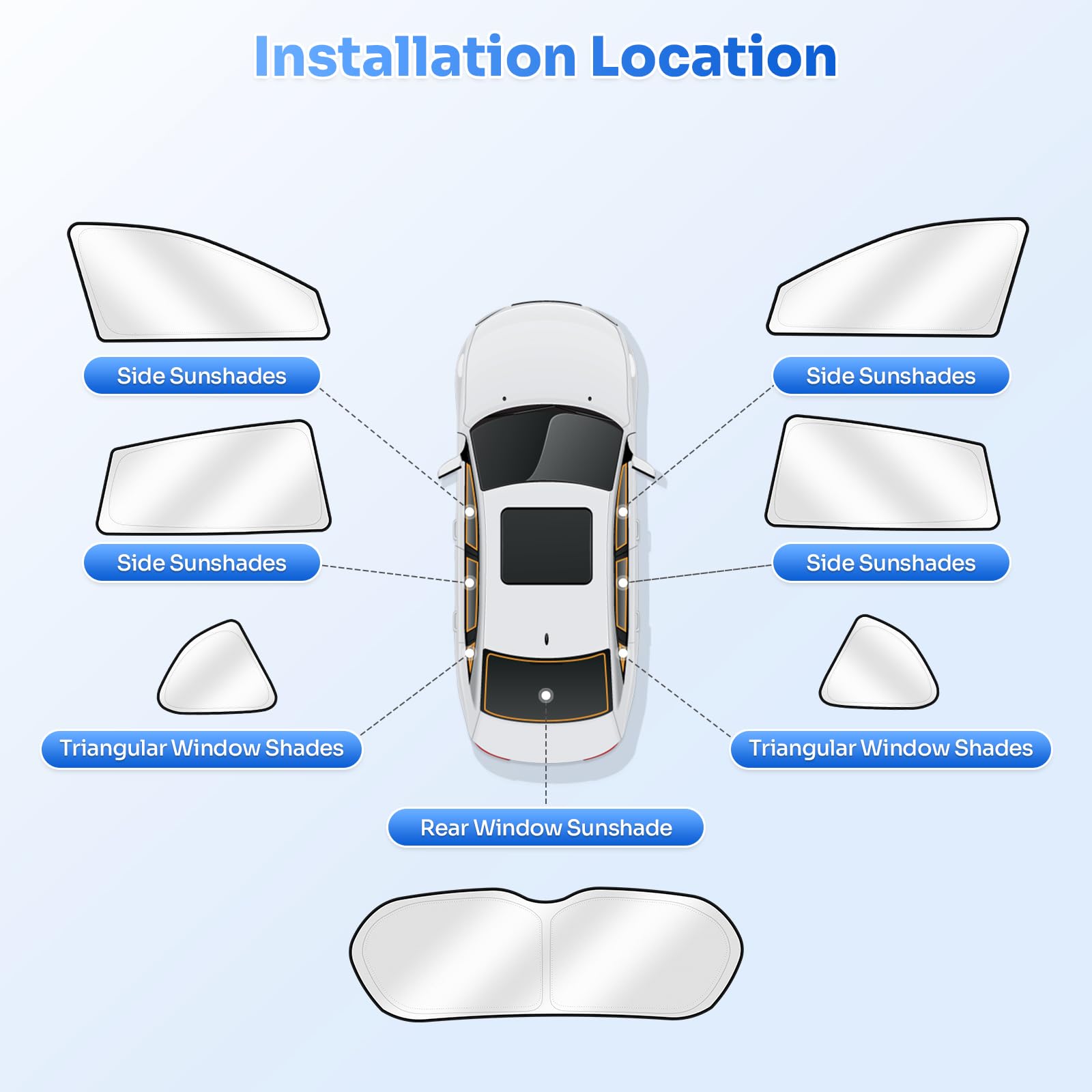 Canvcle Sunshades For 2013-2018 Toyota Rav4 Accessories Sun Shade Side Rear Window Shade Cover Sun Visor Shield Privacy Protecti