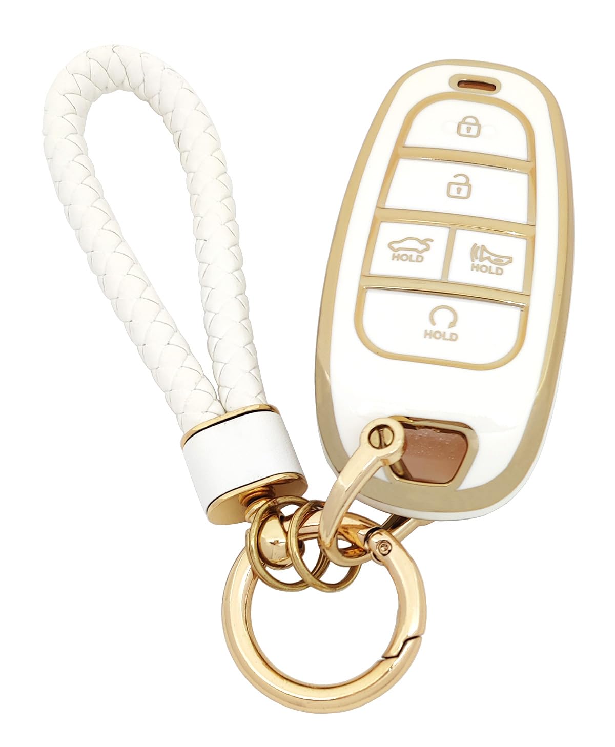 Arruweer Key Fob Cover for Hyundai Soft TPU Key Fob Case Holder Compatiable with 2020-2023 Sonata Santa fe Tucson Accessories wi