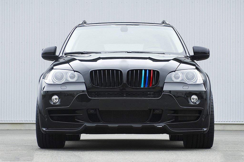 Xotic Tech M-Colored Tri Grille Insert Trims Strips, Front Center Kidney Grilles Compatible With Bmw E70 X5 2007-2013, E71 X6 20