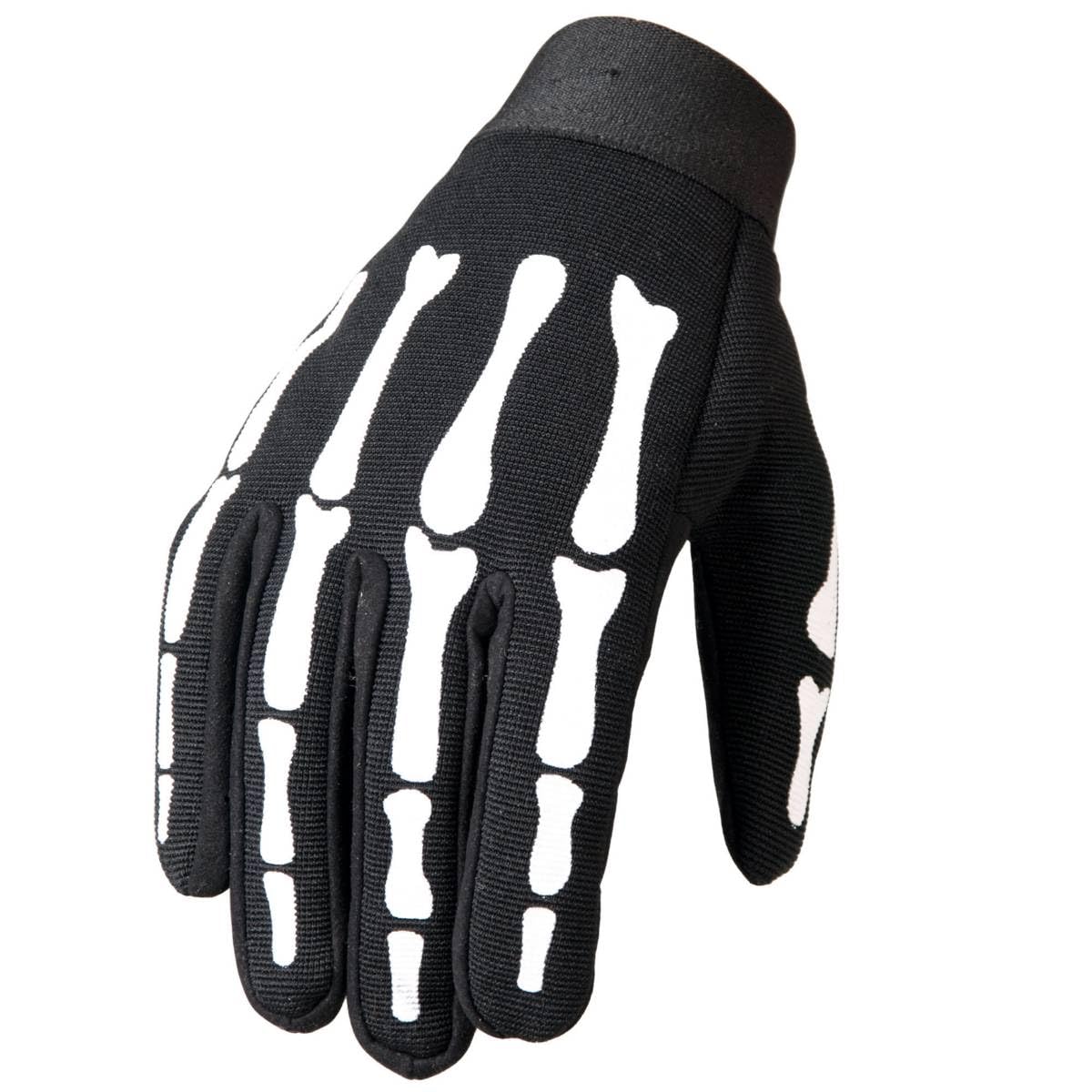 Hot Leathers Skeleton Mechanic Gloves (Black, Large)