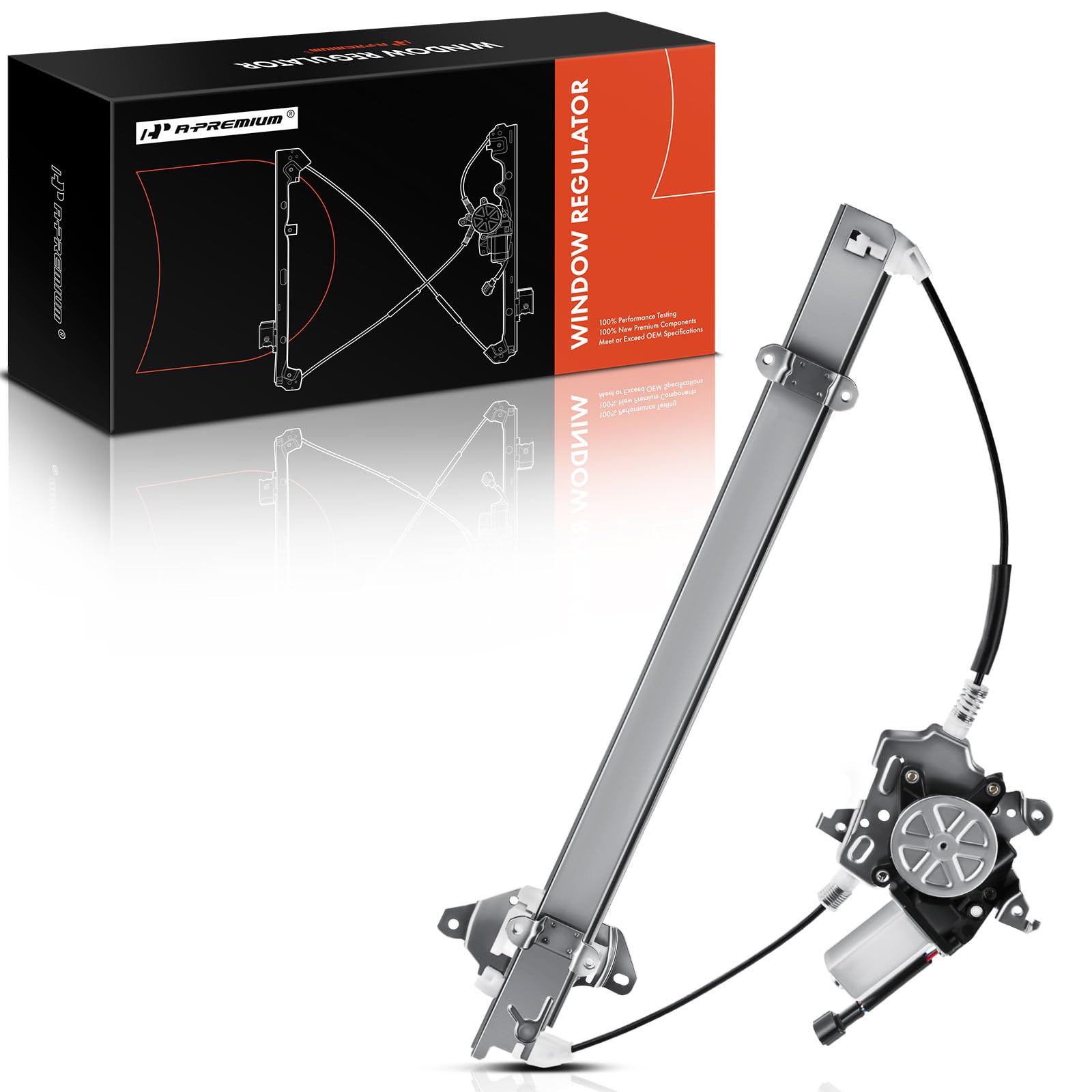 A-Premium Power Window Regulator With Motor Compatible With Nissan Frontier Xterra 2005-2015 Pathfinder Suzuki Equator (2 Pins O