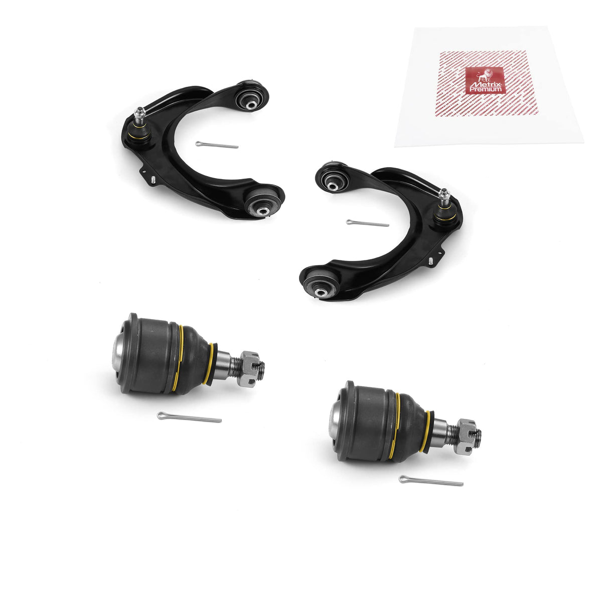 Metrix Premium Chassis Parts - 4 Pc Front L/R Upper Control Arm & Front Lower L/R Ball Joint Kit Fits 01-03 Acura Cl, 99-03 Tl,