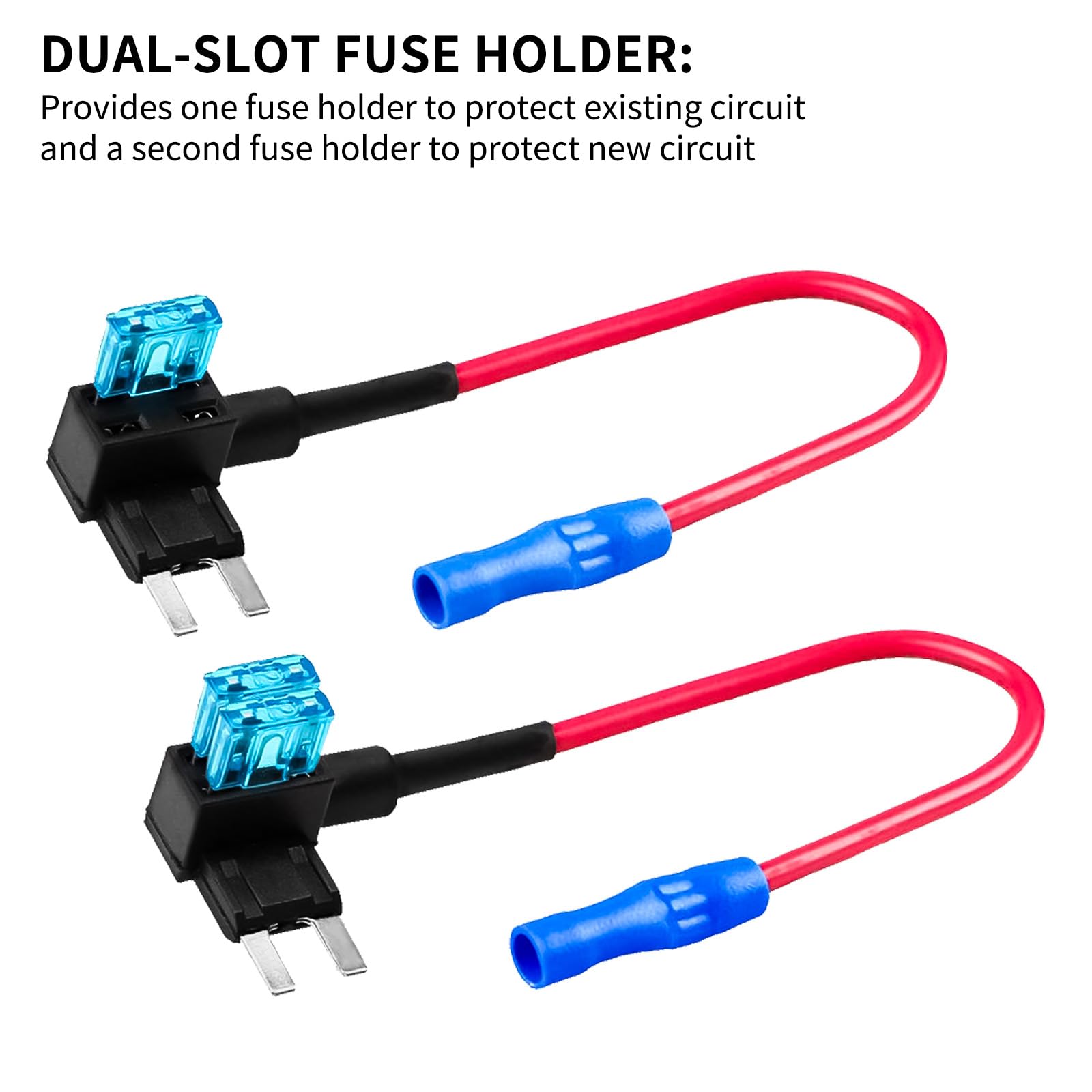 Muhize Mini Fuse Taps - Upgraded 10 Pack Auto Fuse Holder(2023 New), 12V Car Rv Camper Add-A-Circuit Fuse Tap Adapter, With 15 Amp And 40 Amp Mini Atm Apm Blade Fuse
