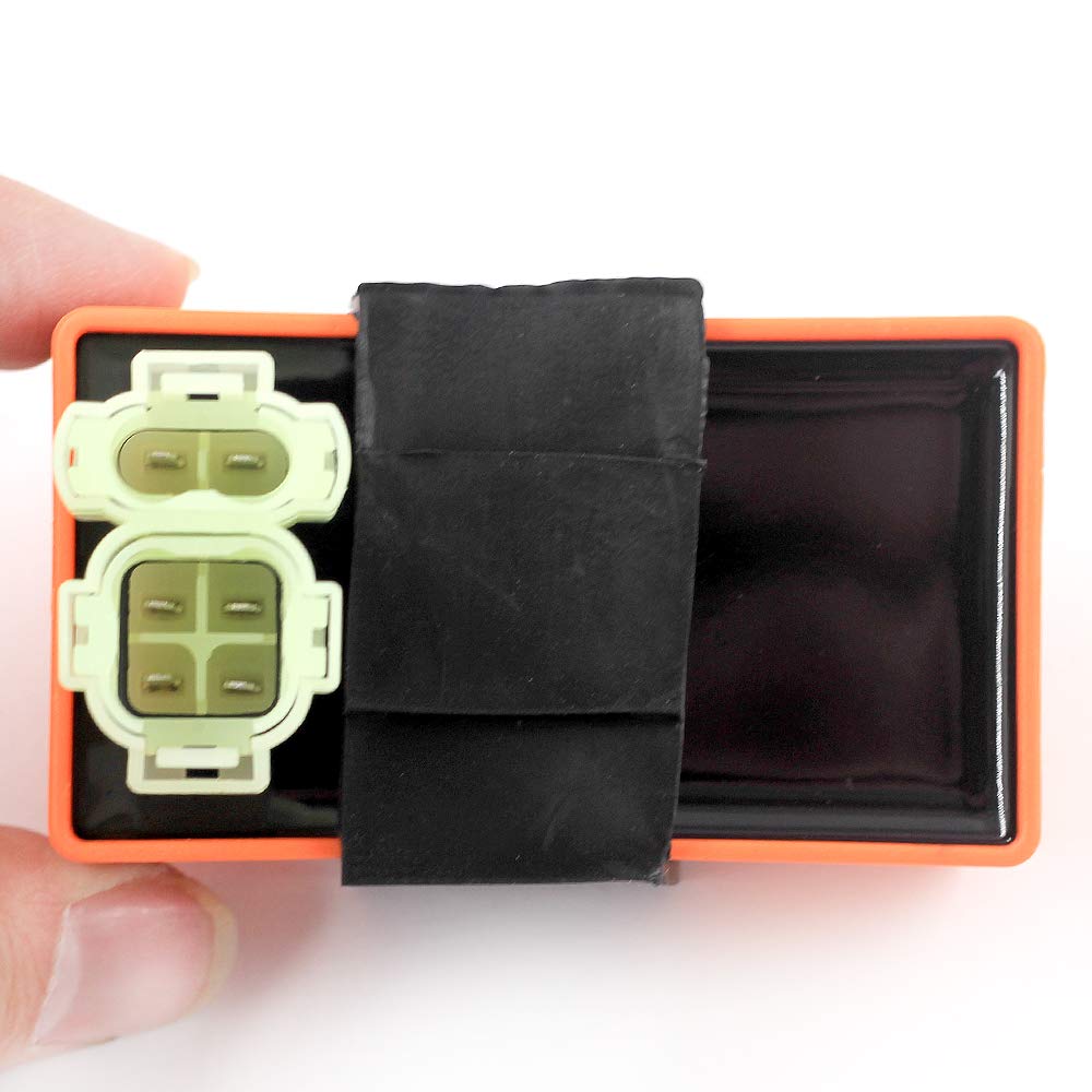 TRKIMAL High Performance Racing CDI Box + Ignition Coil + 3 Spark Plugs for GY6 50cc 80cc 125cc 150cc Moped Scooter ATV Go Kart