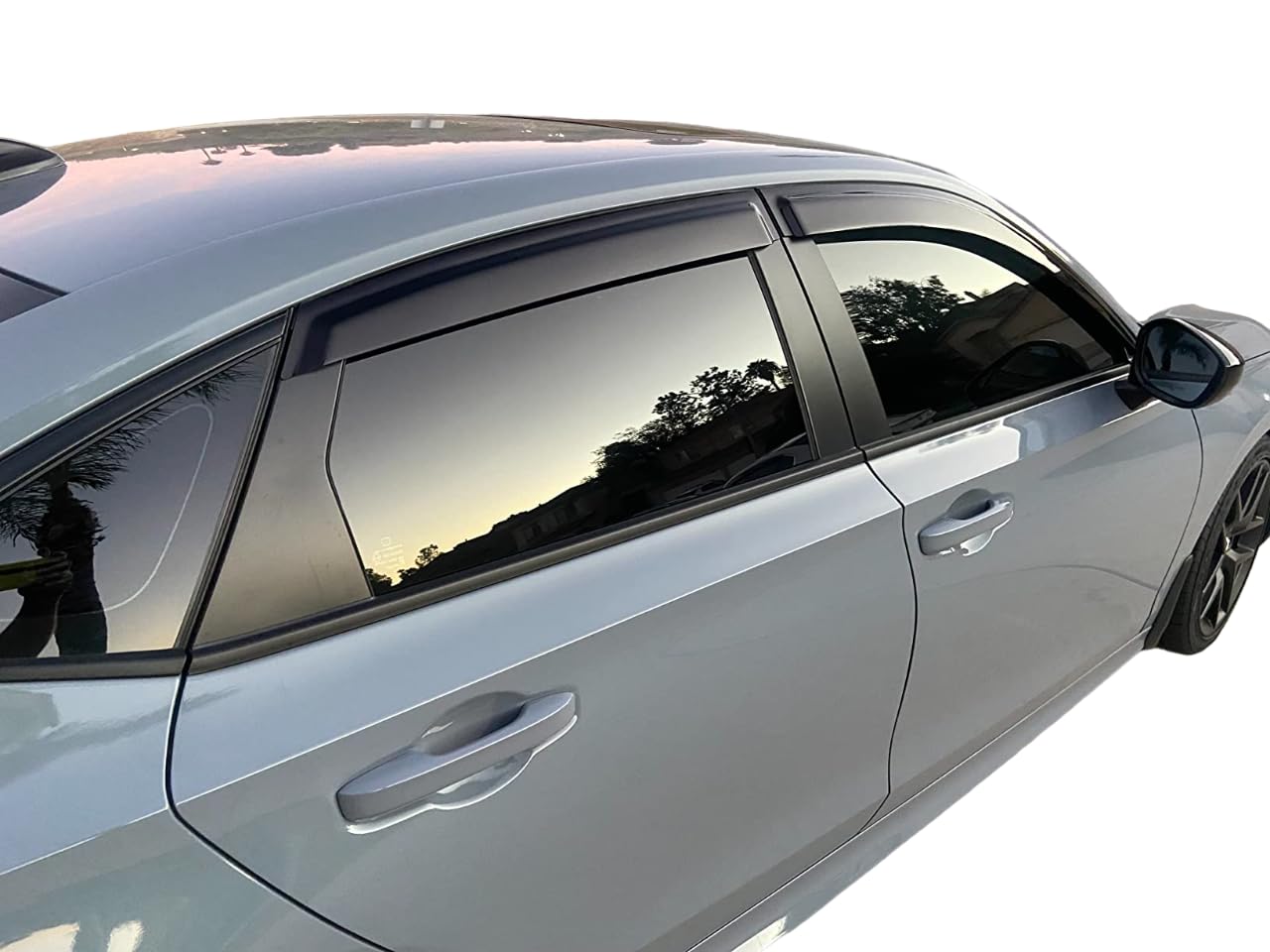 2016-2021 Tape-On Rain Guards For Honda Civic Sedan Side Window Visor Deflectors Ex Ex-L Lx Sport Touring Durable Vent Shades 20