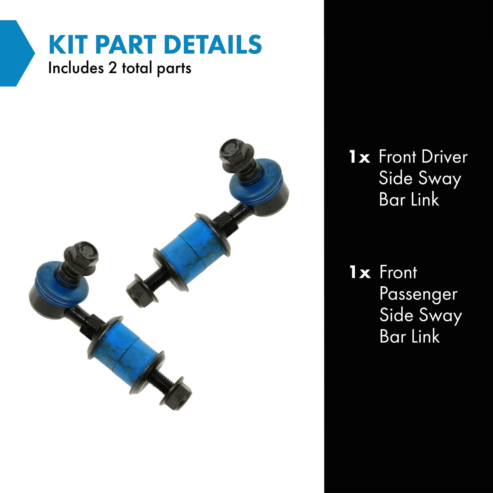 Trq Front Sway Bar Stabilizer Link Set Compatible With 1999-2004 Chevrolet Tracker Suzuki Vitara