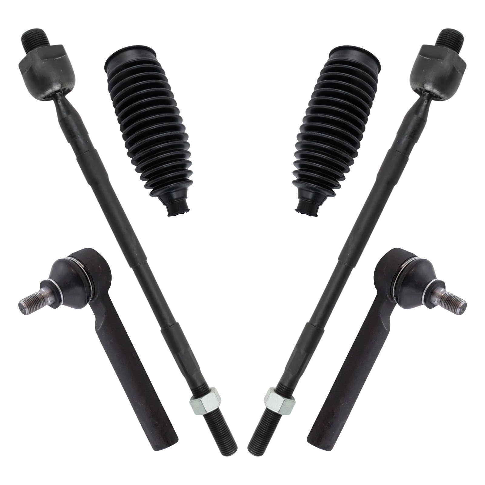 Trq Front Steering Kit Steering Rack & Pinion Bellow Tie Rod Compatible With 2006-2007 Subaru B9 Tribeca 2008-2014 Tribeca