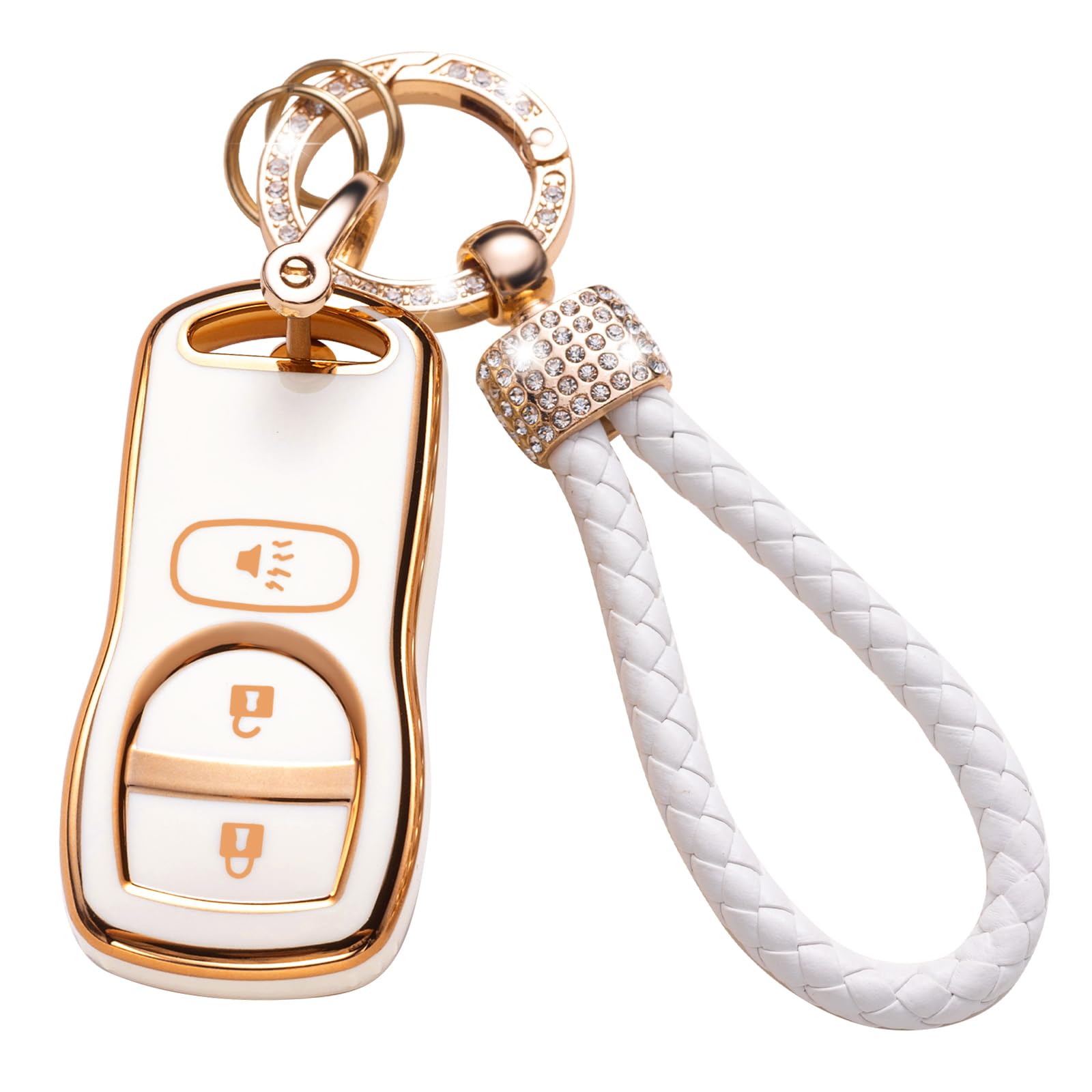 Gematay For Nissan Key Fob Cover, Key Case Shell Compatible With Nissan Altima Maxima 350Z Armada Quest Sentra Smart Key Protect