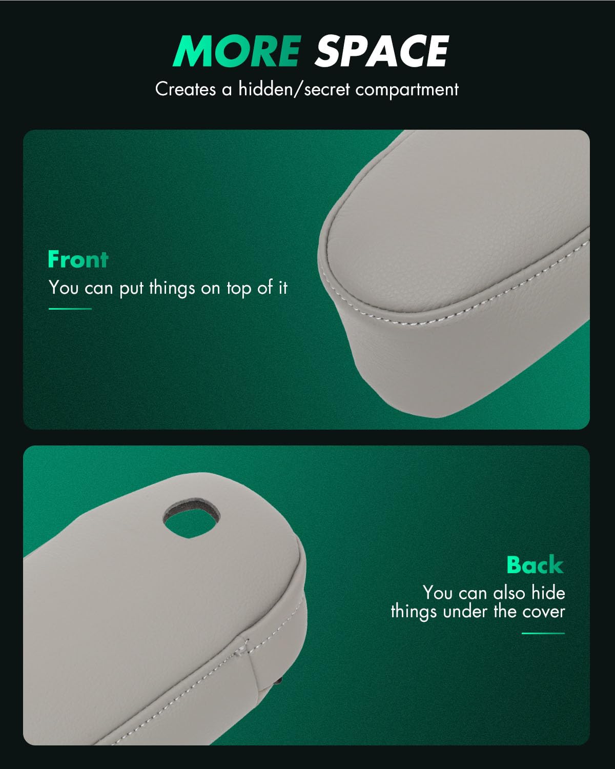 SCITOO Leather Seat Armrest Cover Compatible with 2011-2017 for Toyota for Sienna Gray Leather Part Only Left & Right