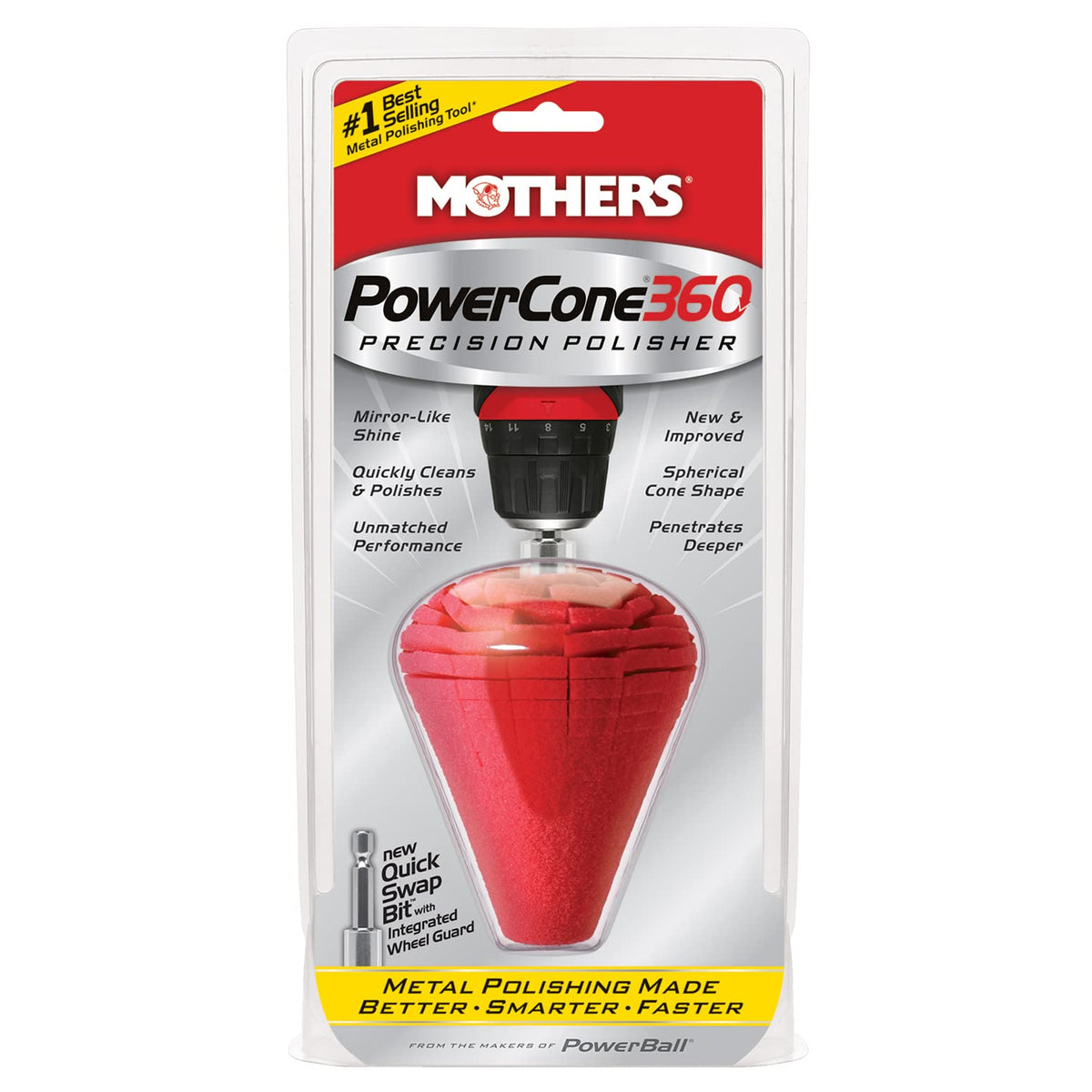 Mothers 05146 Powercone 360 Metal Polishing Tool, Single Unit