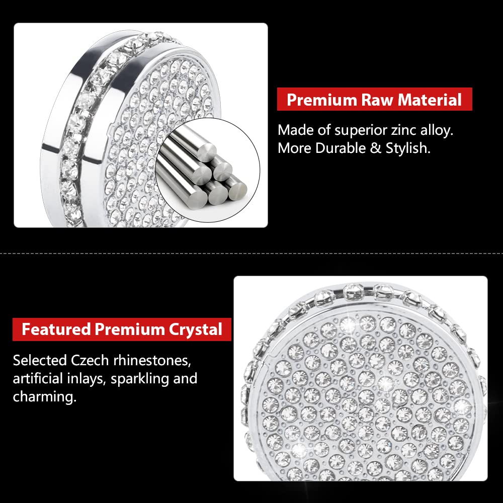 PIFOOG for Sparkly Car Accessories for Honda Accord Bling Volume Knobs Sticker Switch Button Covers Accord Sport EX EX-L Touring