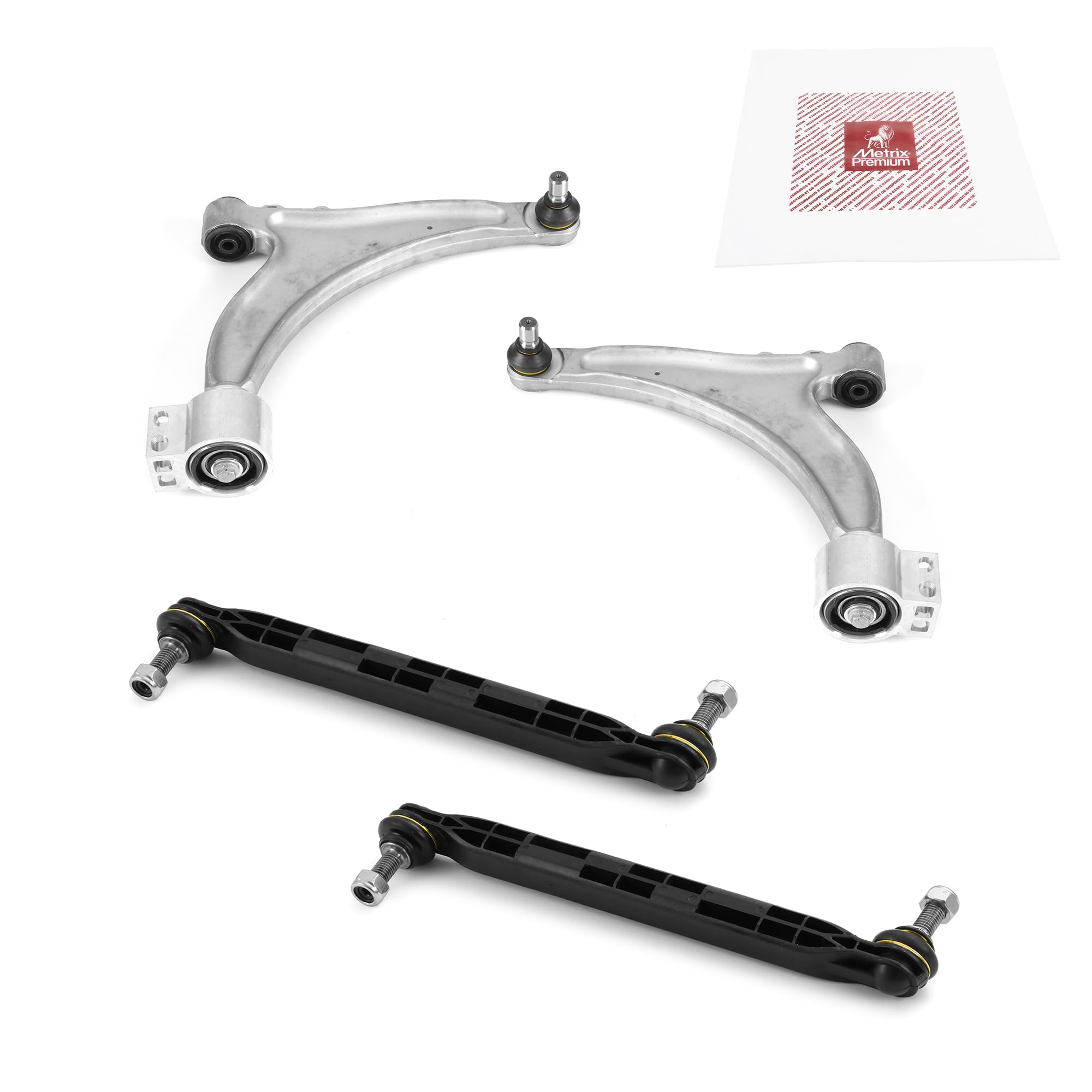 Metrix Premium Chassis Parts - 4 Pc Front Lower Control Arm & Front Sway Bar Stabilizer End Link Kit Fits 10 Buick Allure, 10-12